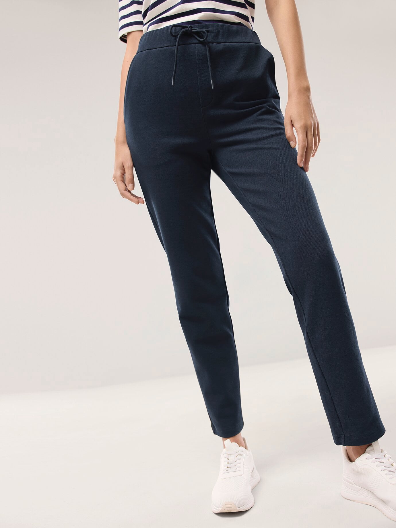 Jersey Twill Hose, noch offen: Filter Passform#untersetzte Größen, Farbe Blau, 42, mit Baumwolle und Lyocell praktisch Damen