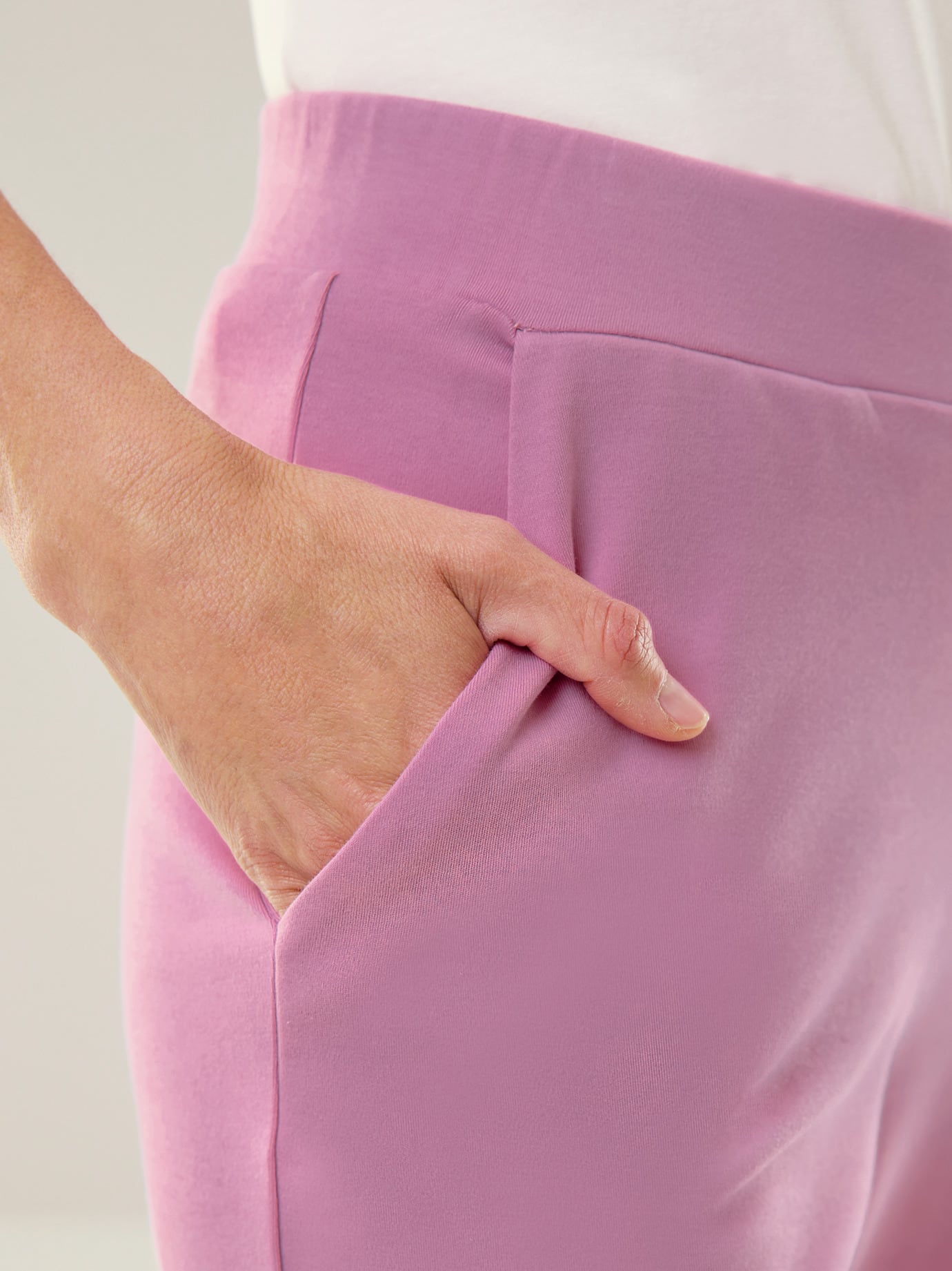 Walbusch Baumwollstretch Marlenehose, normale Größen, Farbe Rosa, 46, viel Bewegungsfreiheit weich und elastisch Damen 4