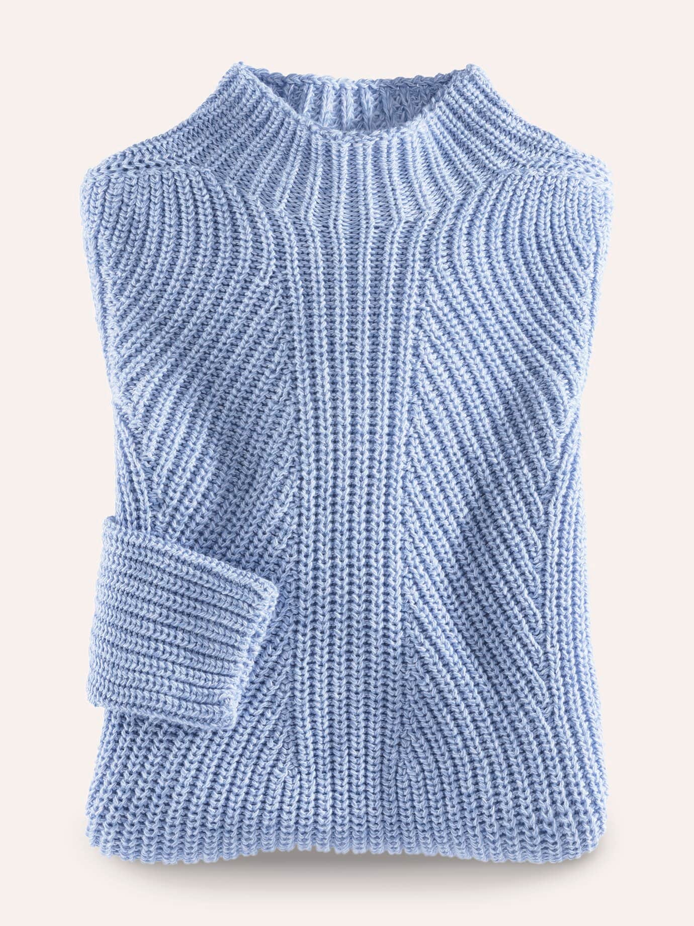 Walbusch Patentpullover Nahtlos, normale Größen, Farbe Hellblau, 42, ohne eine einzige Naht 100% Baumwolle Damen 2