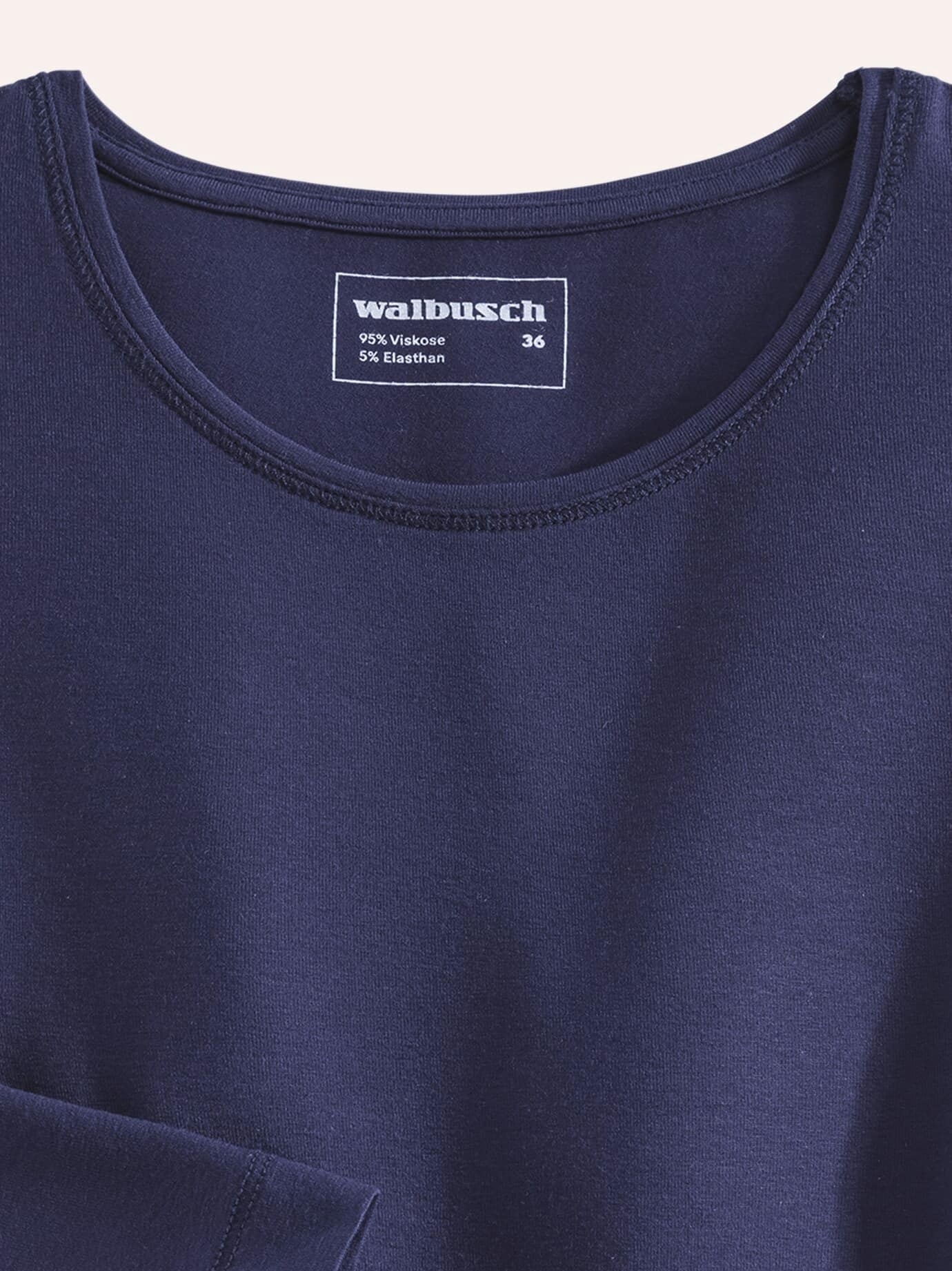 Walbusch Viskose-Shirt Langarm, normale Größen, Farbe Blau, 38, weichfließende Viskose bequem durch Elasthan Damen 4