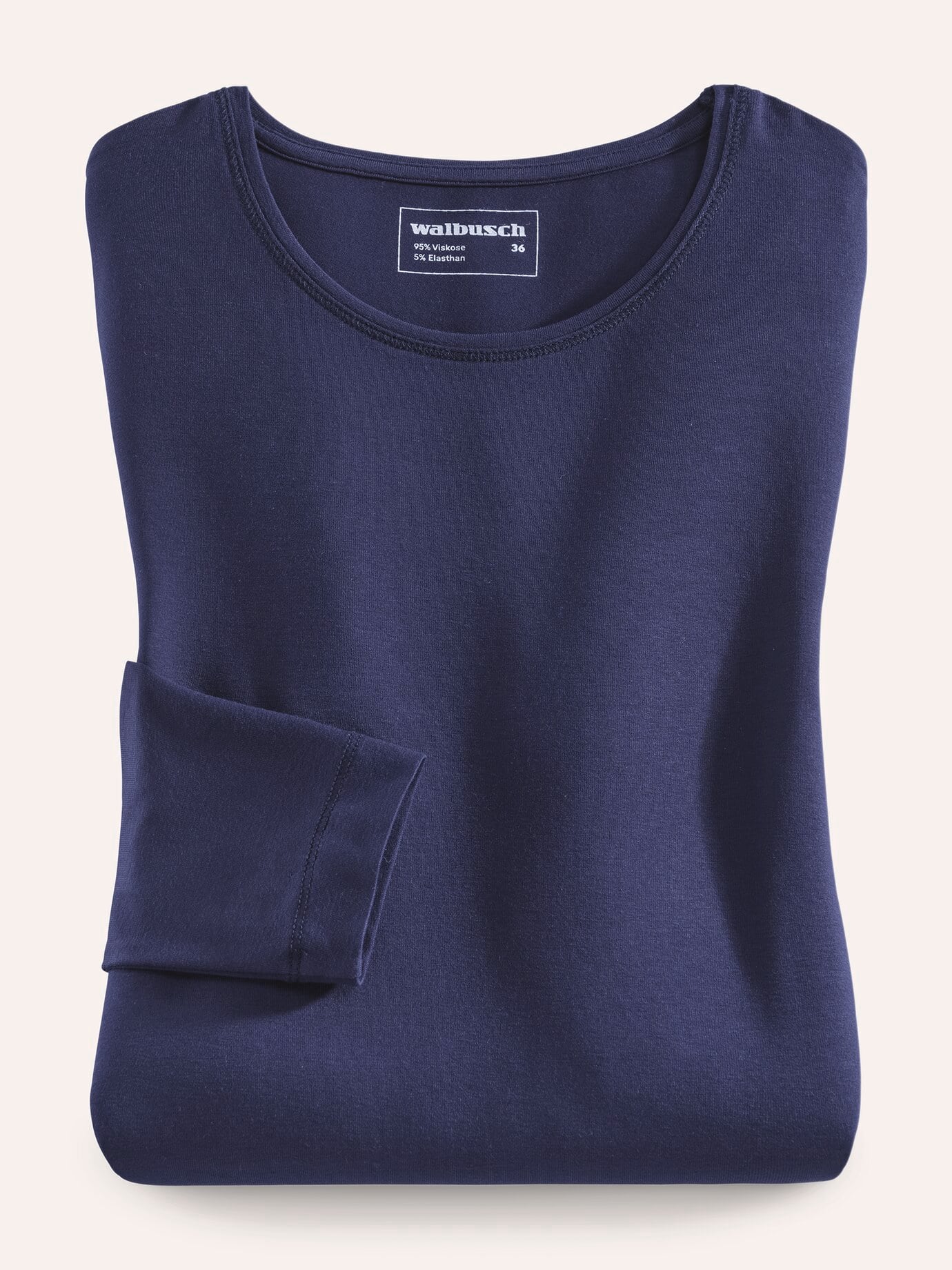 Walbusch Viskose-Shirt Langarm, normale Größen, Farbe Blau, 38, weichfließende Viskose bequem durch Elasthan Damen 3