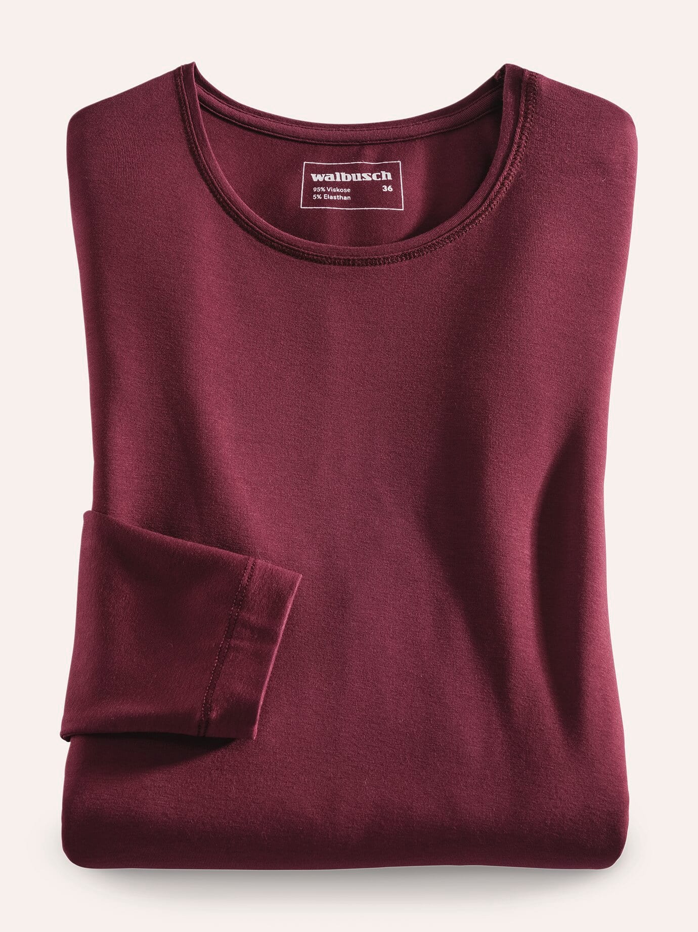 Walbusch Viskose-Shirt Langarm, normale Größen, Farbe Rot, 48, weichfließende Viskose bequem durch Elasthan Damen 7