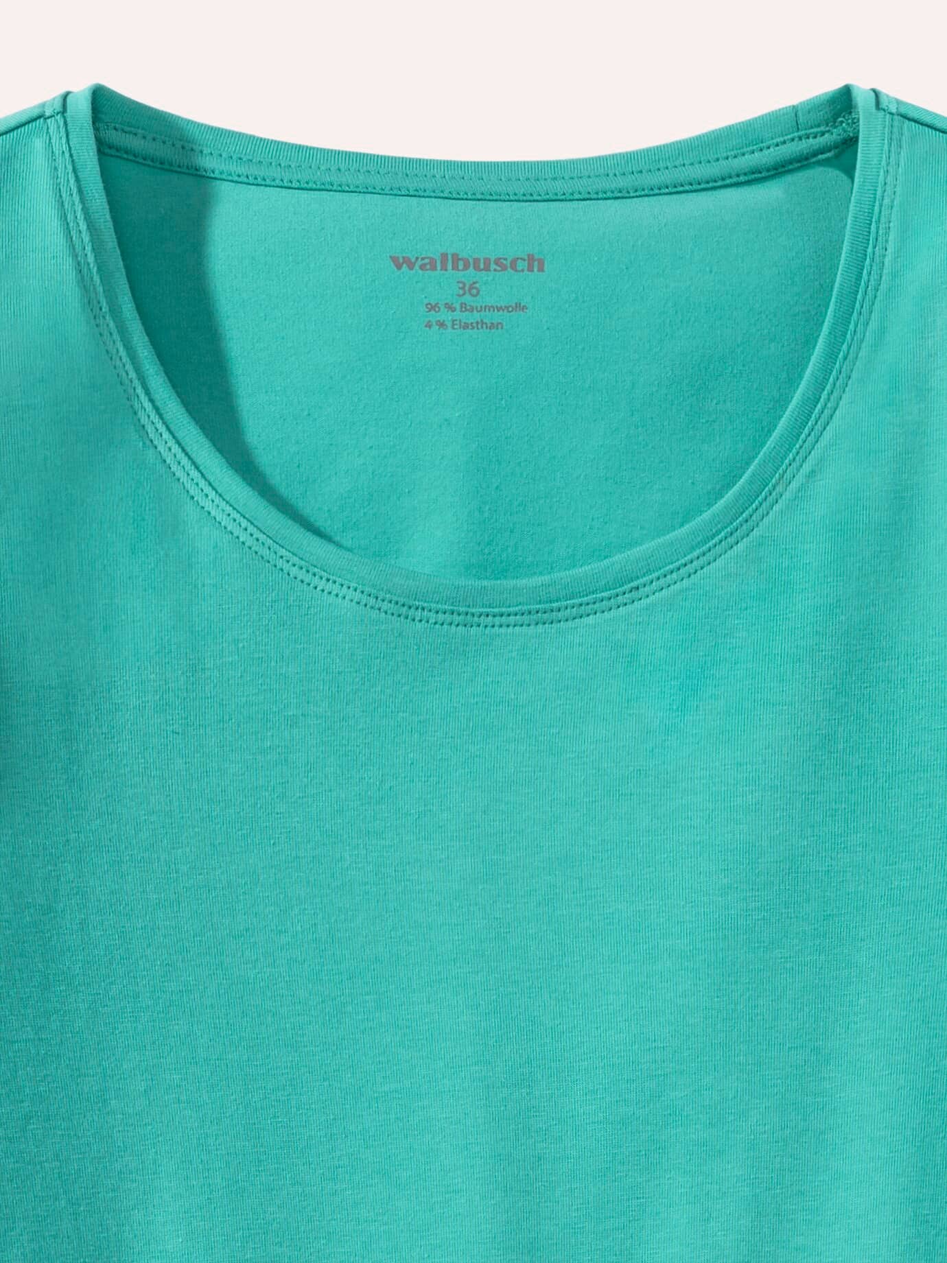 Walbusch Baumwoll-Basic-Shirt Langarm, normale Größen, Farbe Grün, 48, tolles Basic-Shirt angenehme Baumwollmischung Damen 4