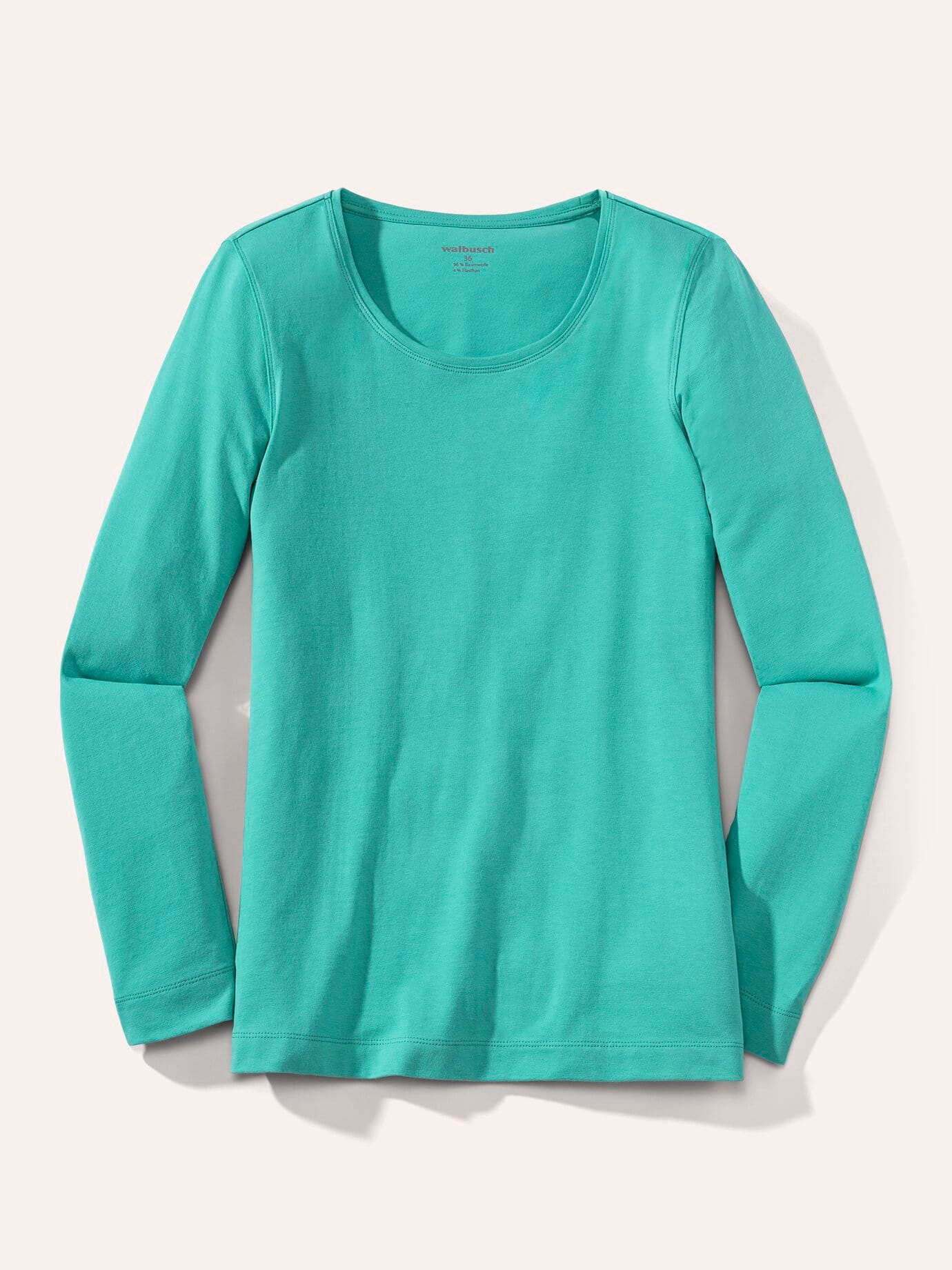 Walbusch Baumwoll-Basic-Shirt Langarm, normale Größen, Farbe Grün, 48, tolles Basic-Shirt angenehme Baumwollmischung Damen 3