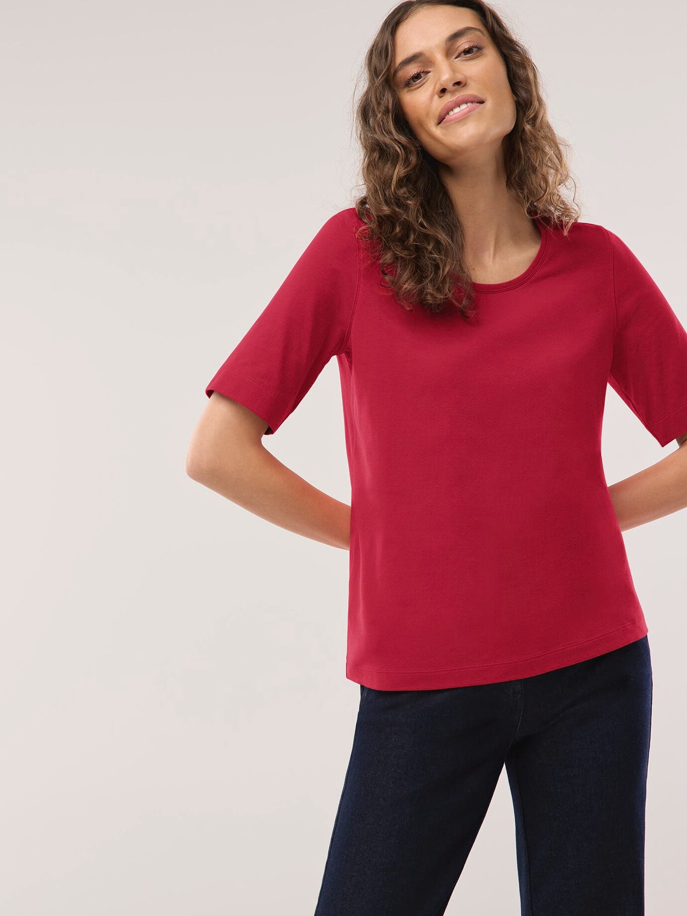 Walbusch Cotton Basic Shirt Half Sleeve Red 46 2