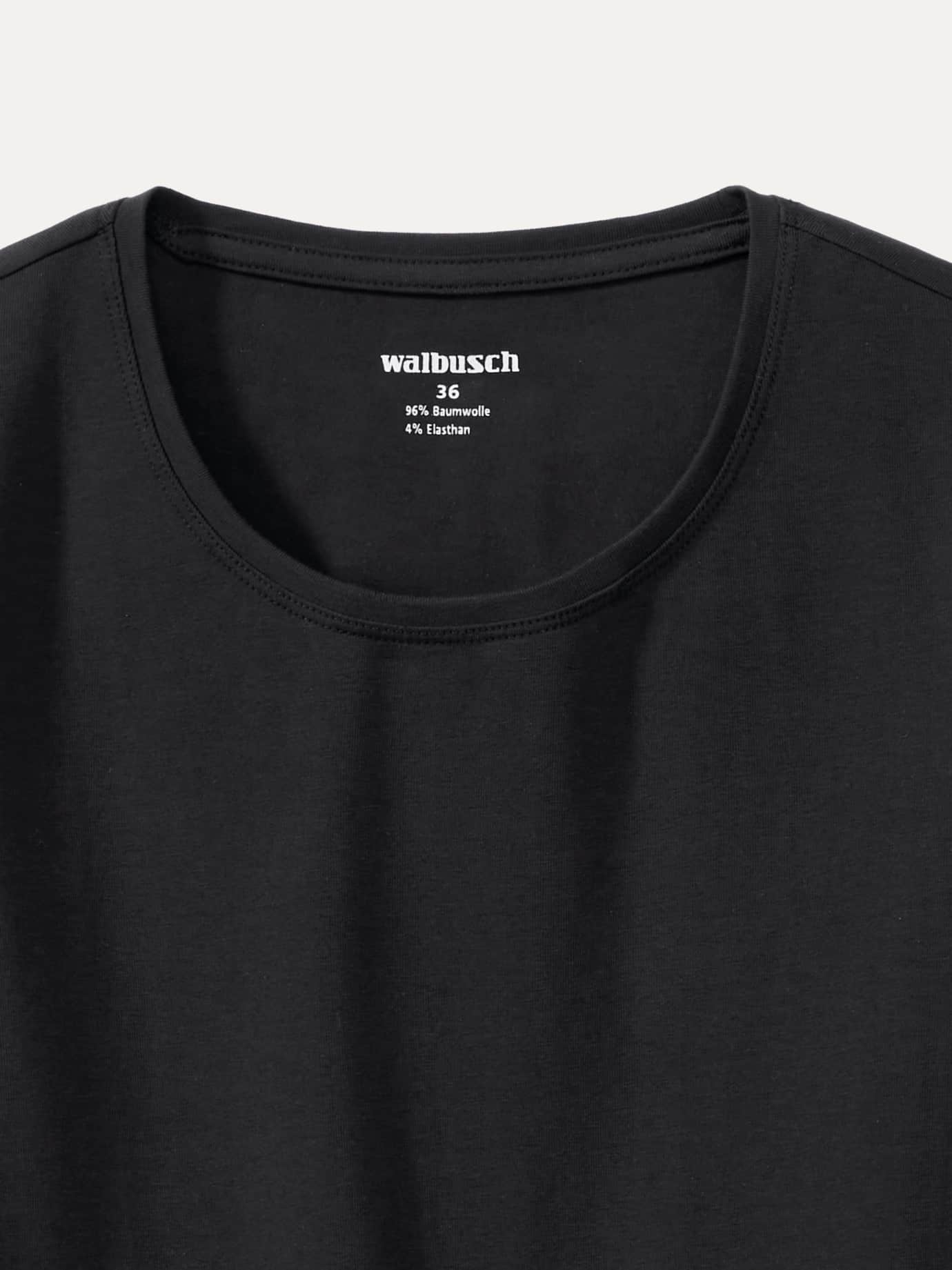 Walbusch Baumwoll-Basic-Shirt Halbarm, normale Größen, Farbe Schwarz, 38, tolles Basic-Shirt angenehme Baumwollmischung Damen 4