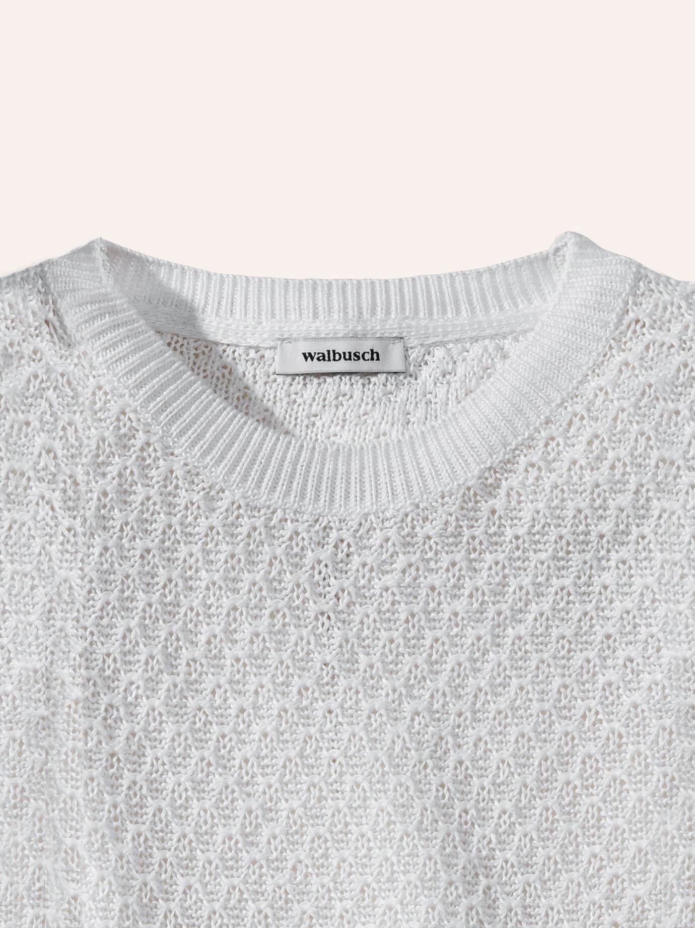 Walbusch Edelgarn-Pullover Lino, normale Größen, Farbe Weiß, 46, reines Leinen italienisches Garn Damen 3