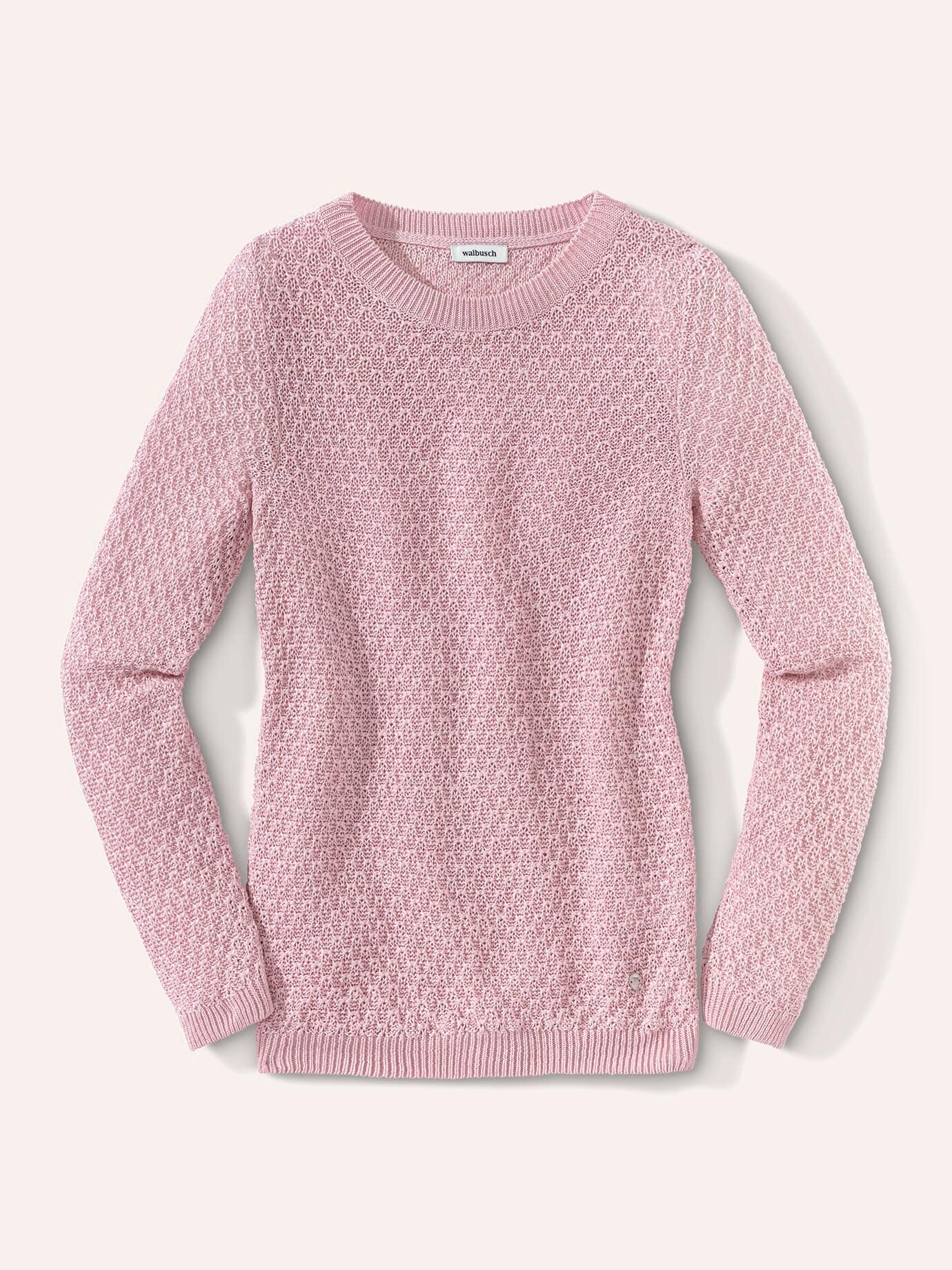 Walbusch Edelgarn-Pullover Lino, normale Größen, Farbe Rosa, 48, reines Leinen italienisches Garn Damen 3