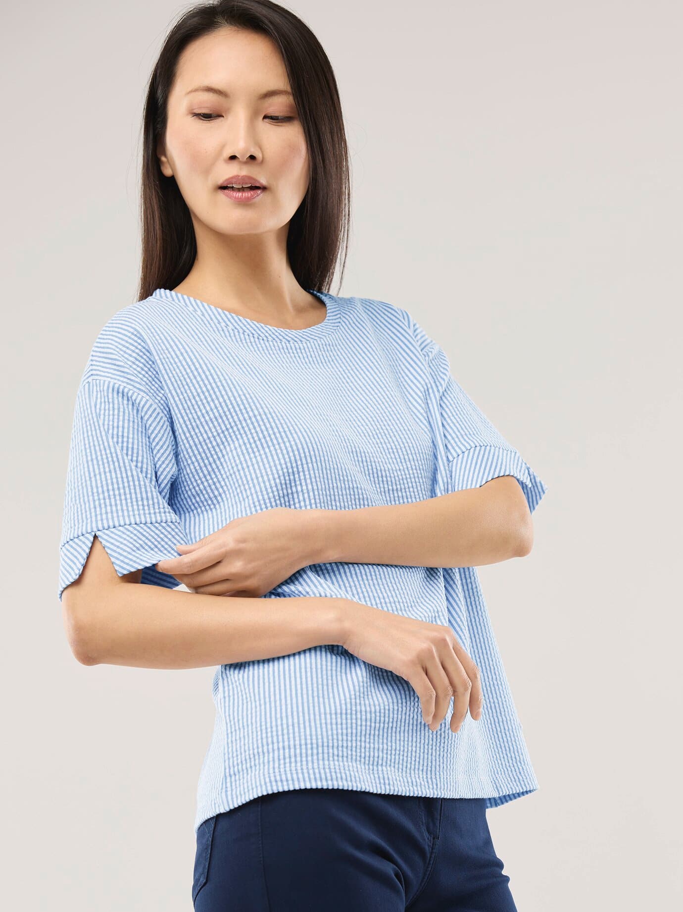 Thumbnail - Streifenshirt Seersucker