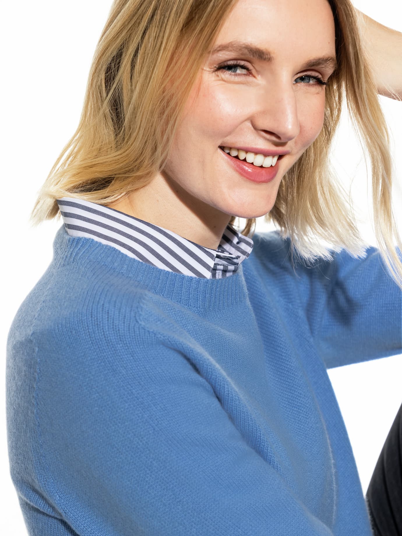 Walbusch Cashmere-Pullover Nahtlos, normale Größen, Farbe Blau, 36, 100% Cashmere nahtlos gestrickt Damen 4