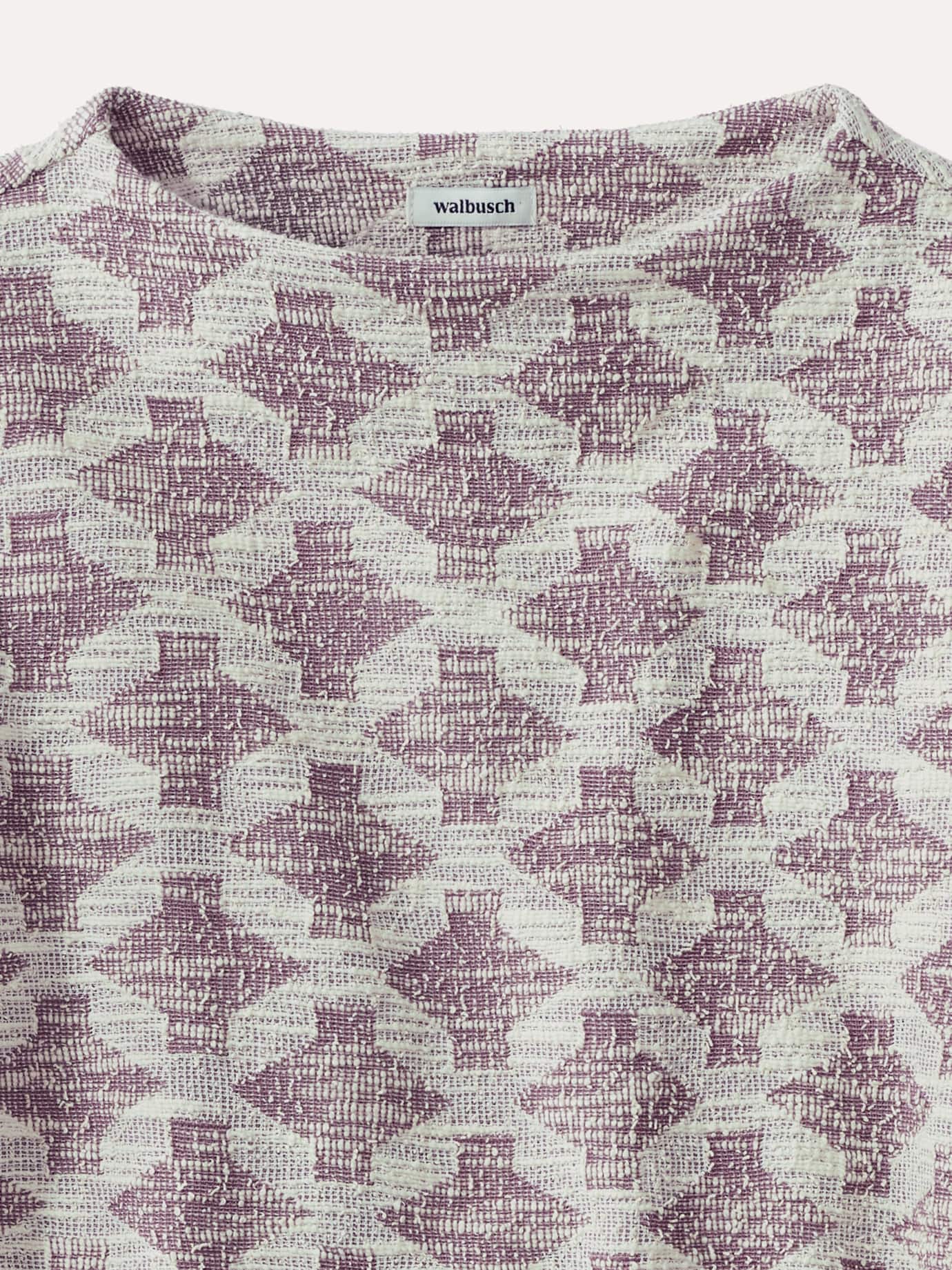 Walbusch Boucle Sweatshirt Fireplace Collar Purple 48 3
