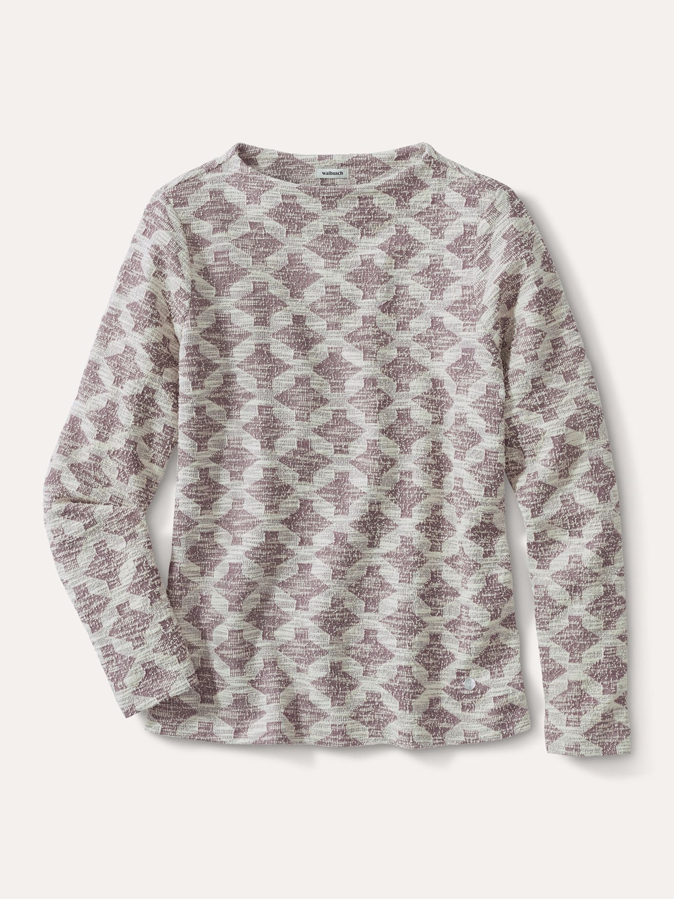 Walbusch Boucle Sweatshirt Fireplace Collar Purple 48 2