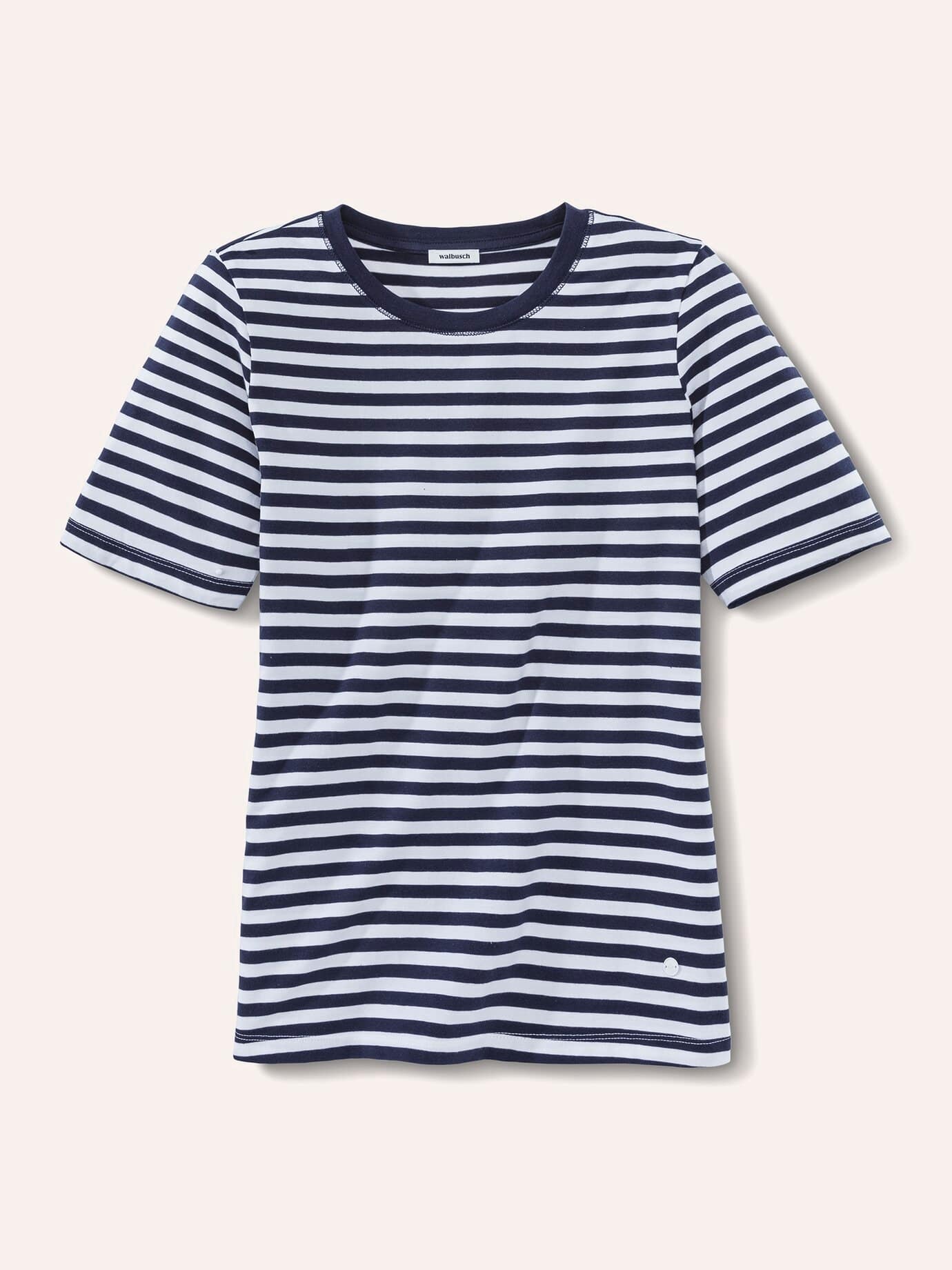 Walbusch Baumwoll Ringelshirt, normale Größen, Farbe Blau, 46, hautsympathische Baumwolle bequem, da elastisch Damen 3