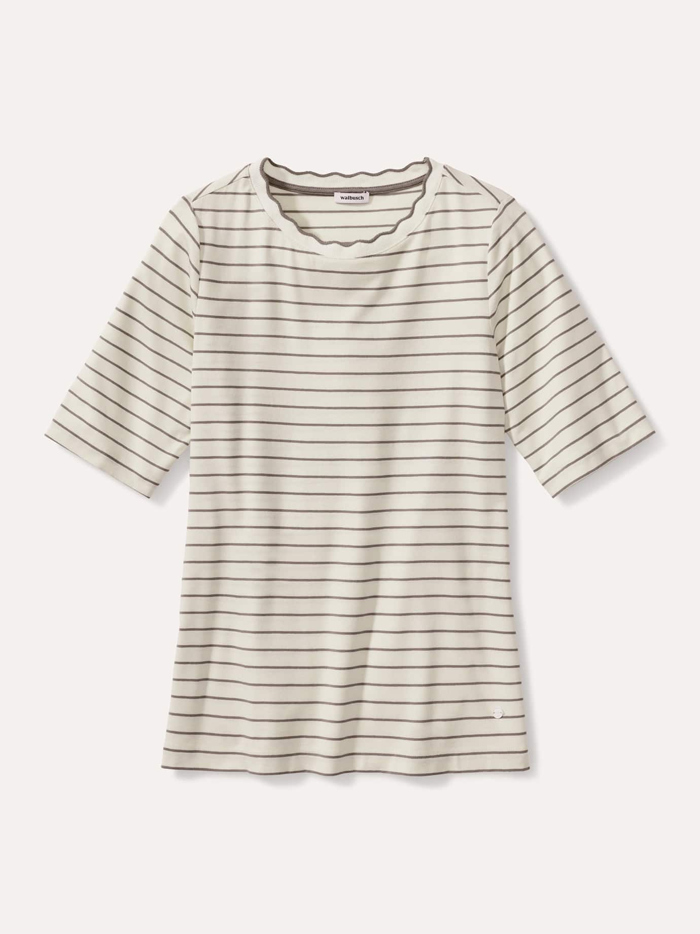 Walbusch Ringelshirt Wellenband, normale Größen, Farbe Weiß, 40, Wellenband am Ausschnitt weiche Viskosemischung Damen 2
