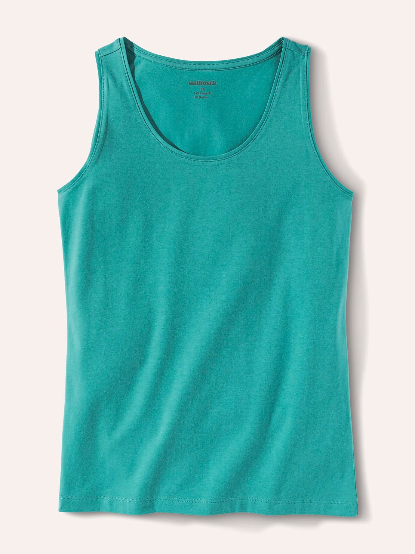 Walbusch Baumwoll-Basic-Top, normale Größen, Farbe Grün, 50, hautsympathische Baumwolle bequem, da elastisch Damen 3