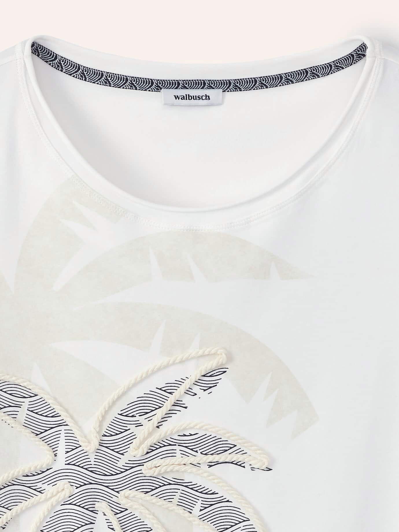 Walbusch Baumwollshirt Tropical, normale Größen, Farbe Weiß, 40, Druck mit Kordelstickerei hautfreundlich Damen 4