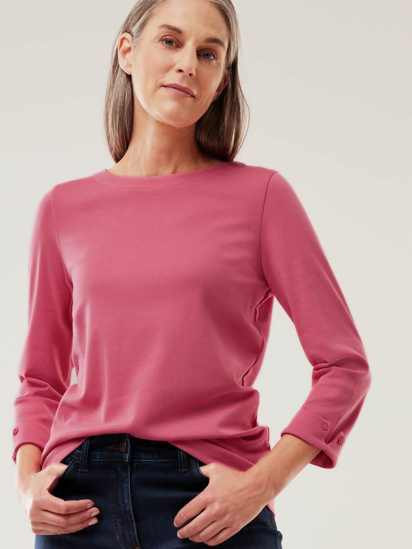 Walbusch Baumwollshirt Softrib, normale Größen, Farbe Pink, 38, hautsympathische Baumwolle bequem, da elastisch Damen 2