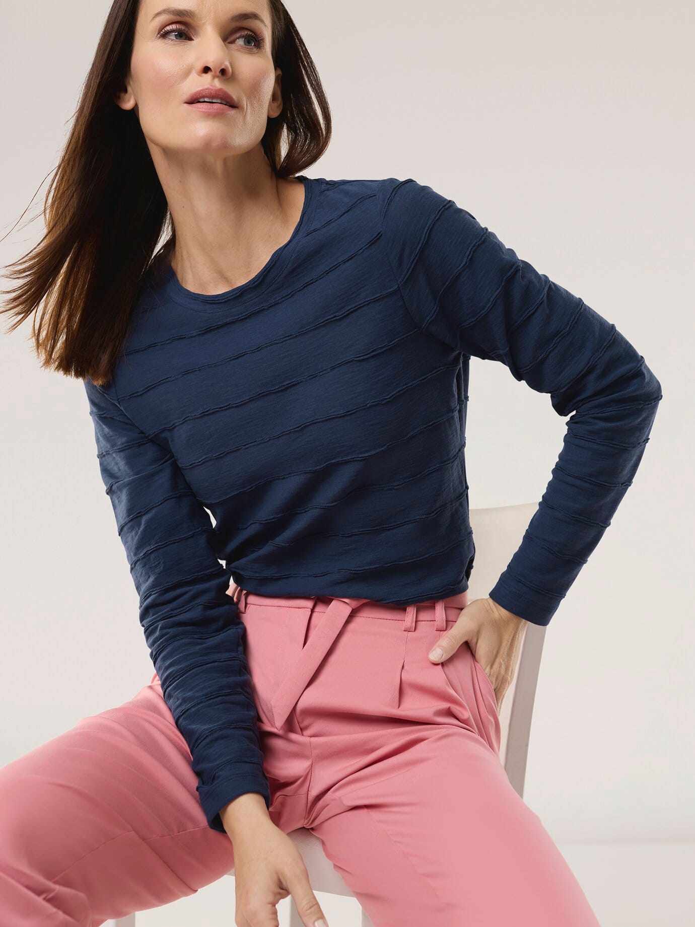 Thumbnail - Baumwollshirt Streifenstruktur LA