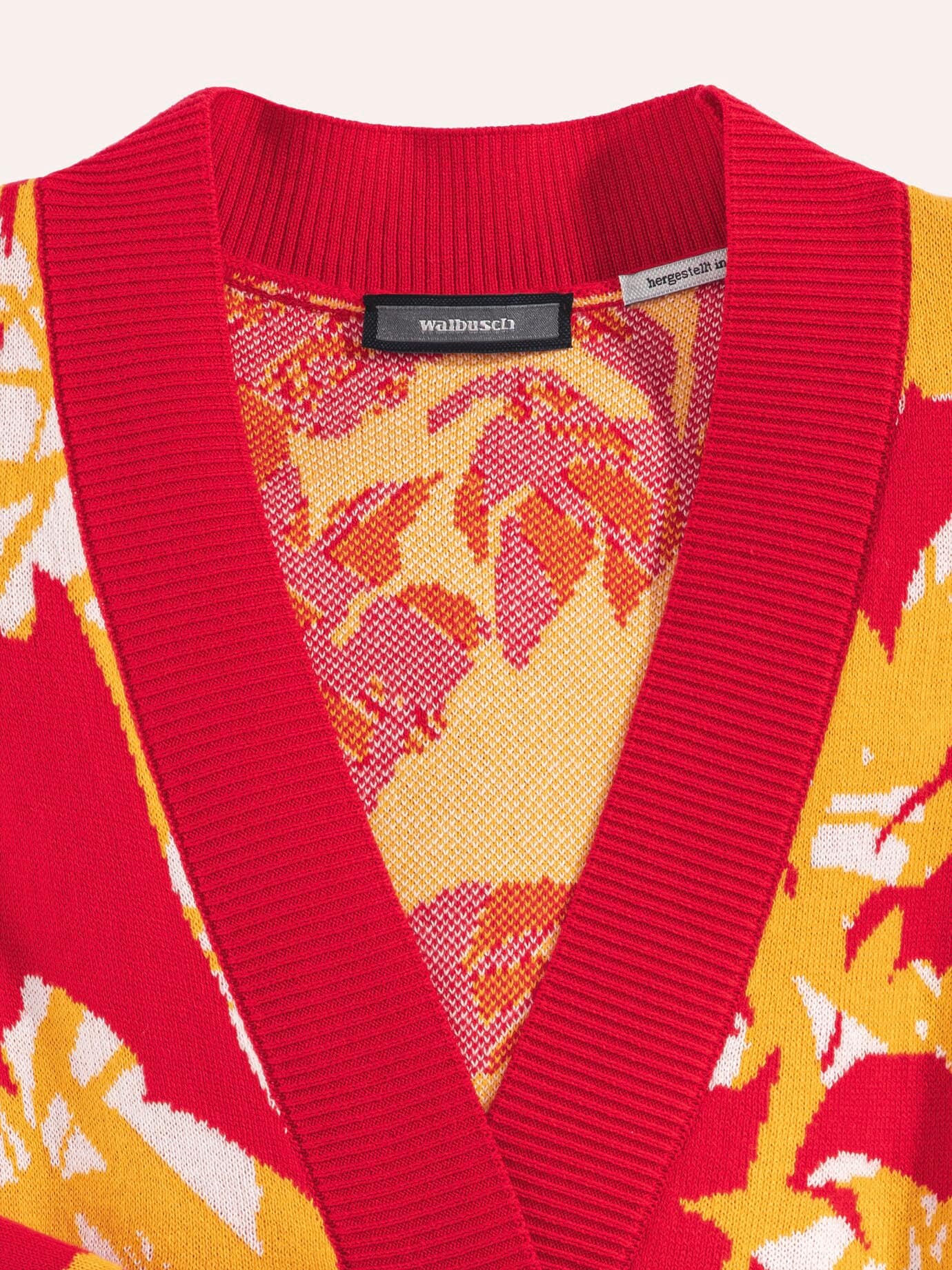 Walbusch Jacquard Cardigan Red 46 3