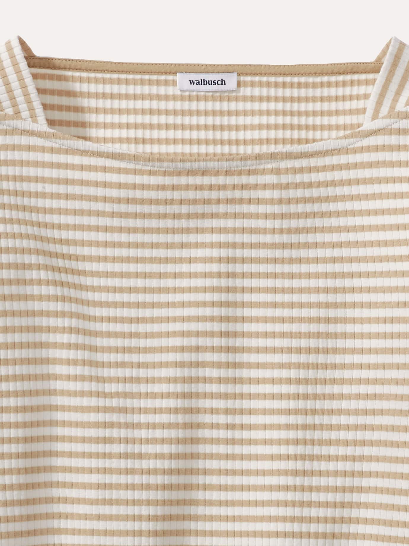 Walbusch Baumwollshirt Ripp Ringel Striped Cotton Shirt White Size 42 4