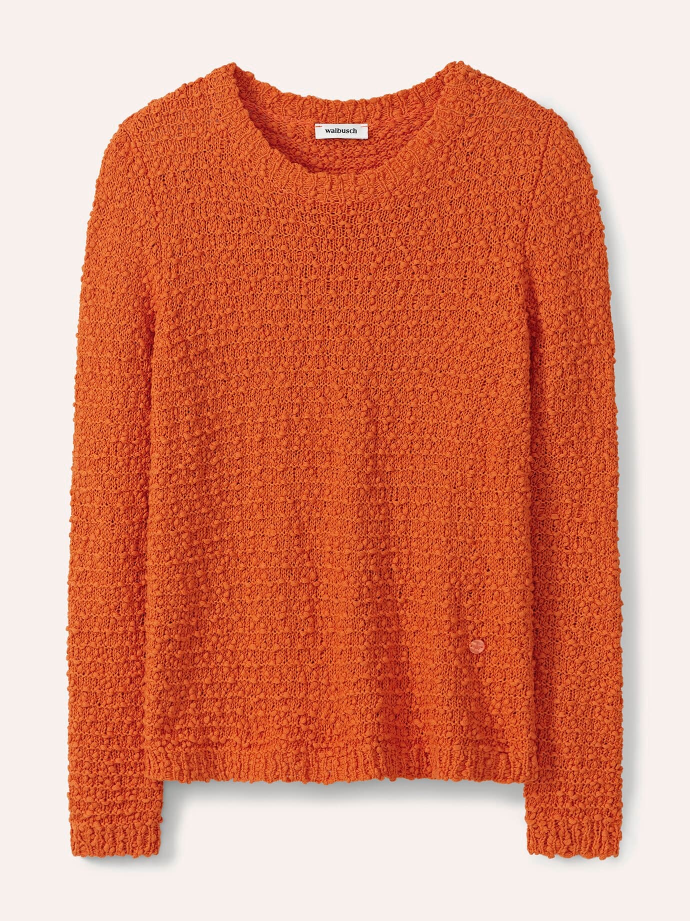 Walbusch Textured Knit Pullover Orange Size 46 3