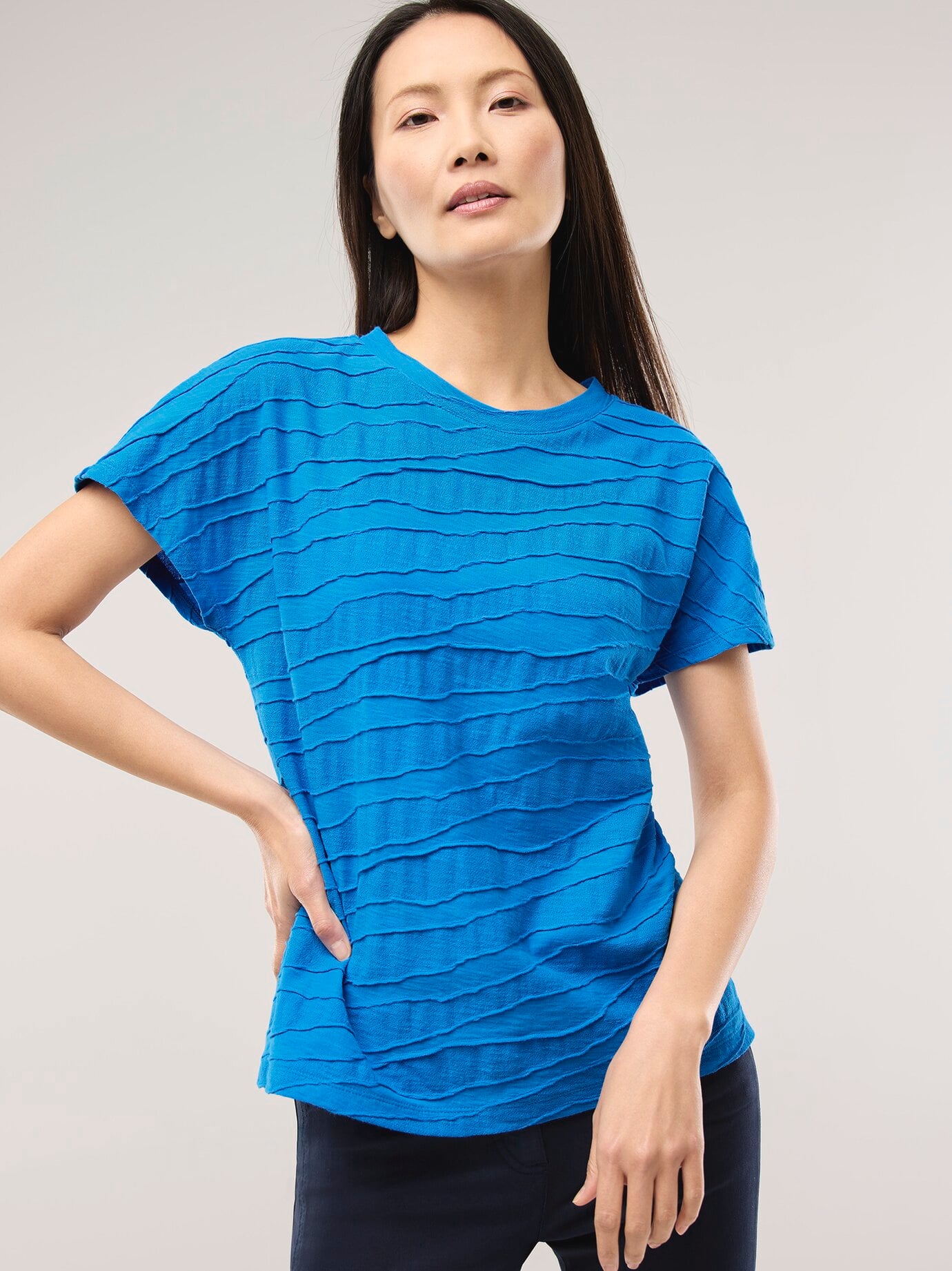 Walbusch Welle Structure Shirt Blue 52 6