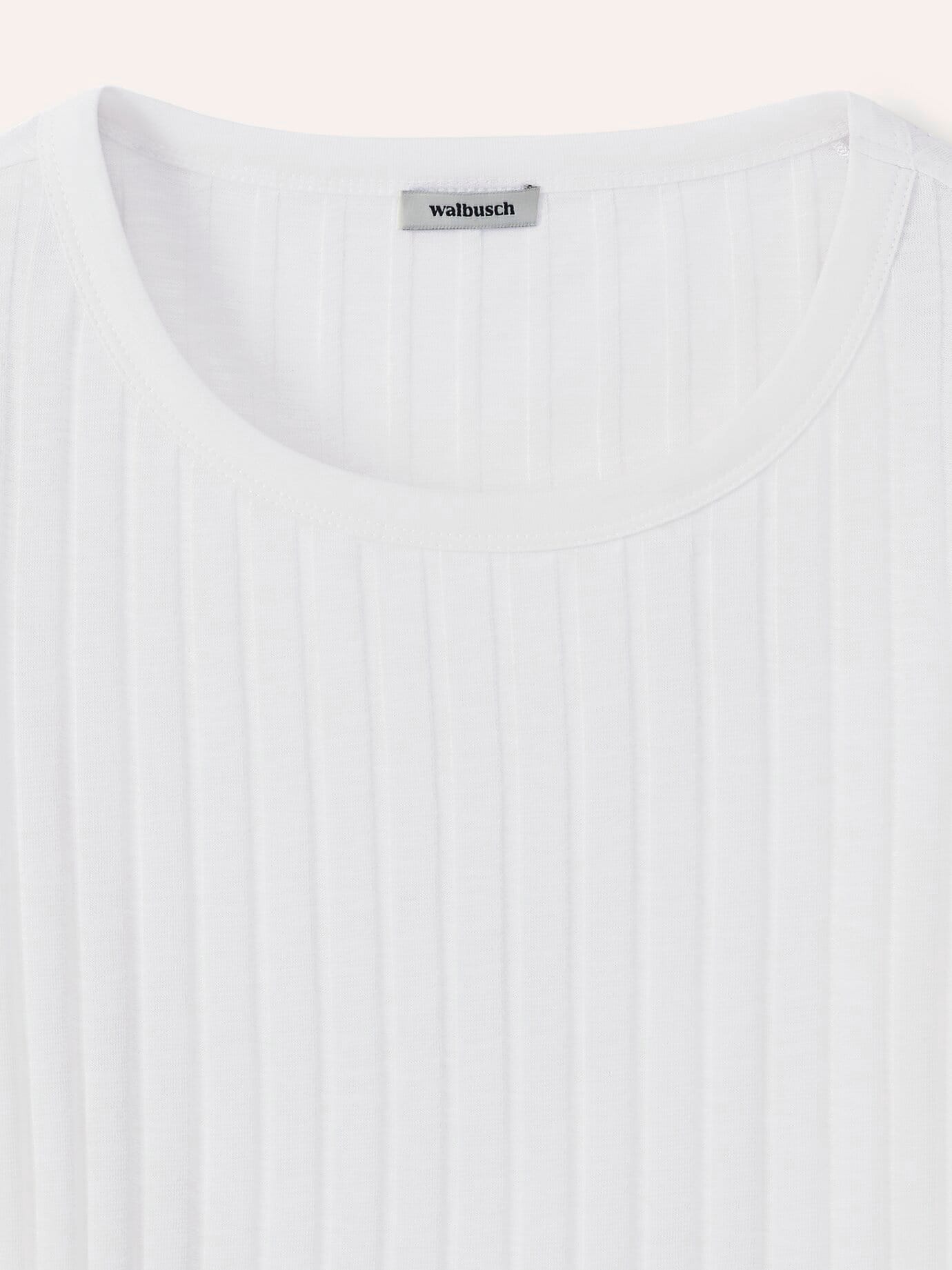 Walbusch Baumwollshirt Rippenstruktur Weiß Größe 48 4