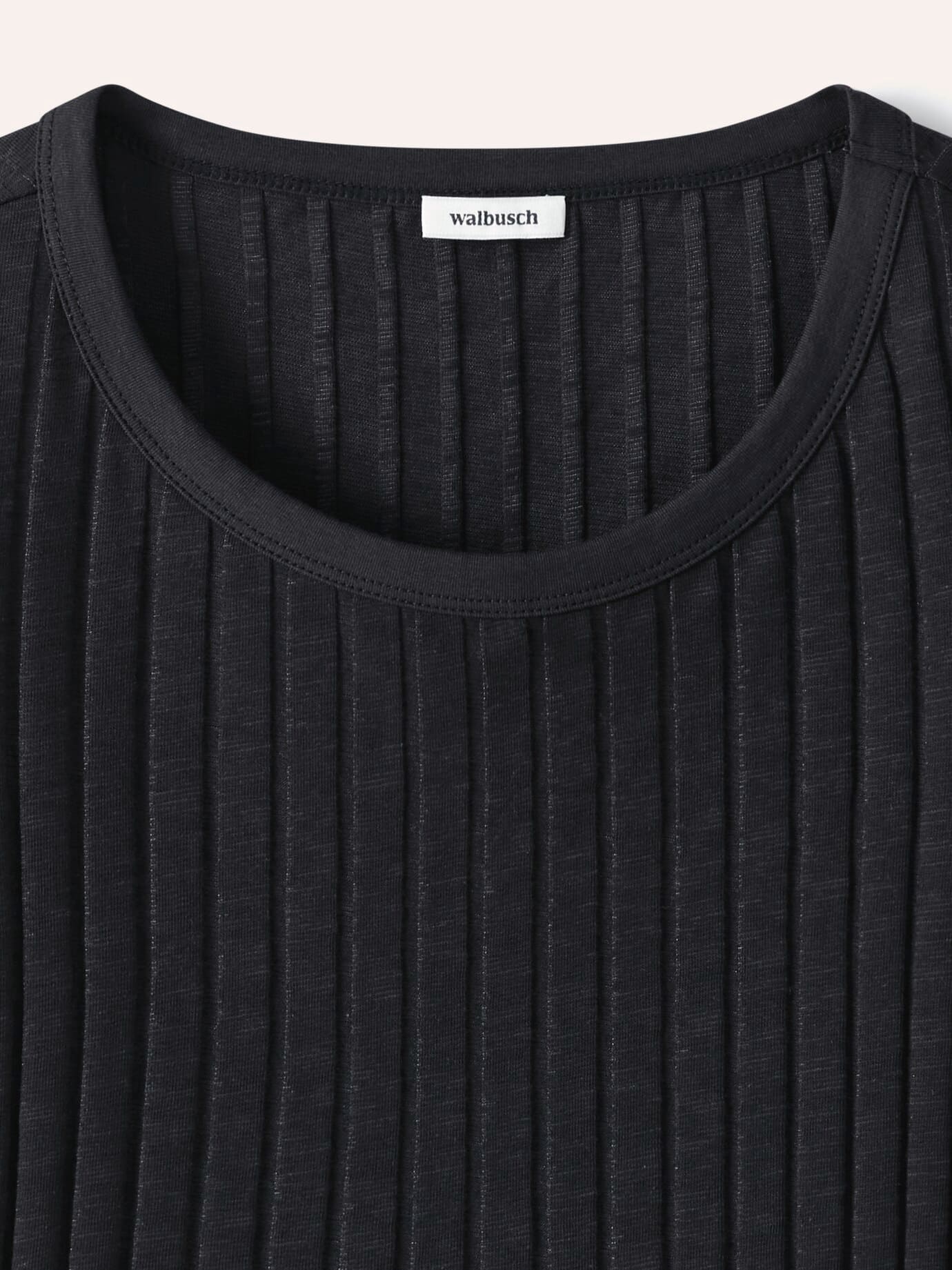 Walbusch Baumwollshirt Rippenstruktur, normale Größen, Farbe Schwarz, 38, vielseitig kombinierbar hautfreundlich Damen 4