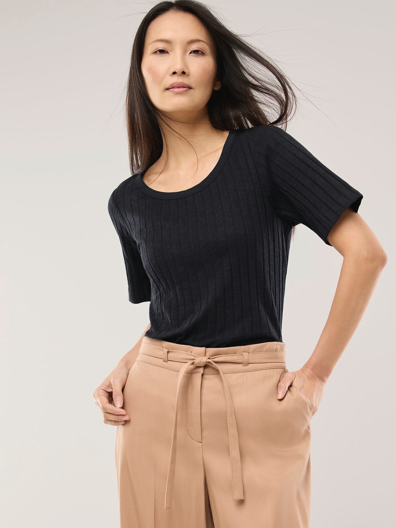 Thumbnail - Baumwollshirt Rippenstruktur