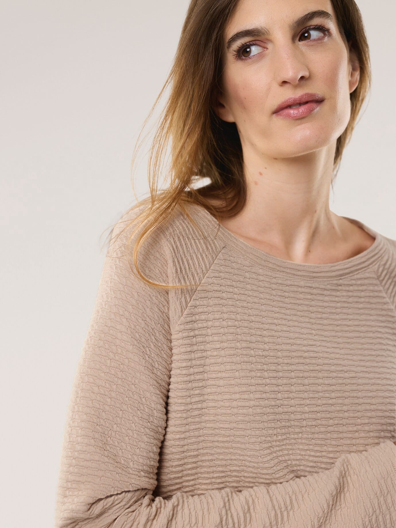 Walbusch Textured Sweatshirt Beige Size 48 2