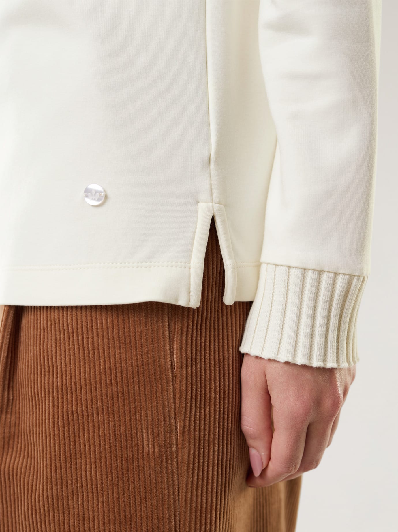 Walbusch Sweatshirt mit Strick Weiß 38 2