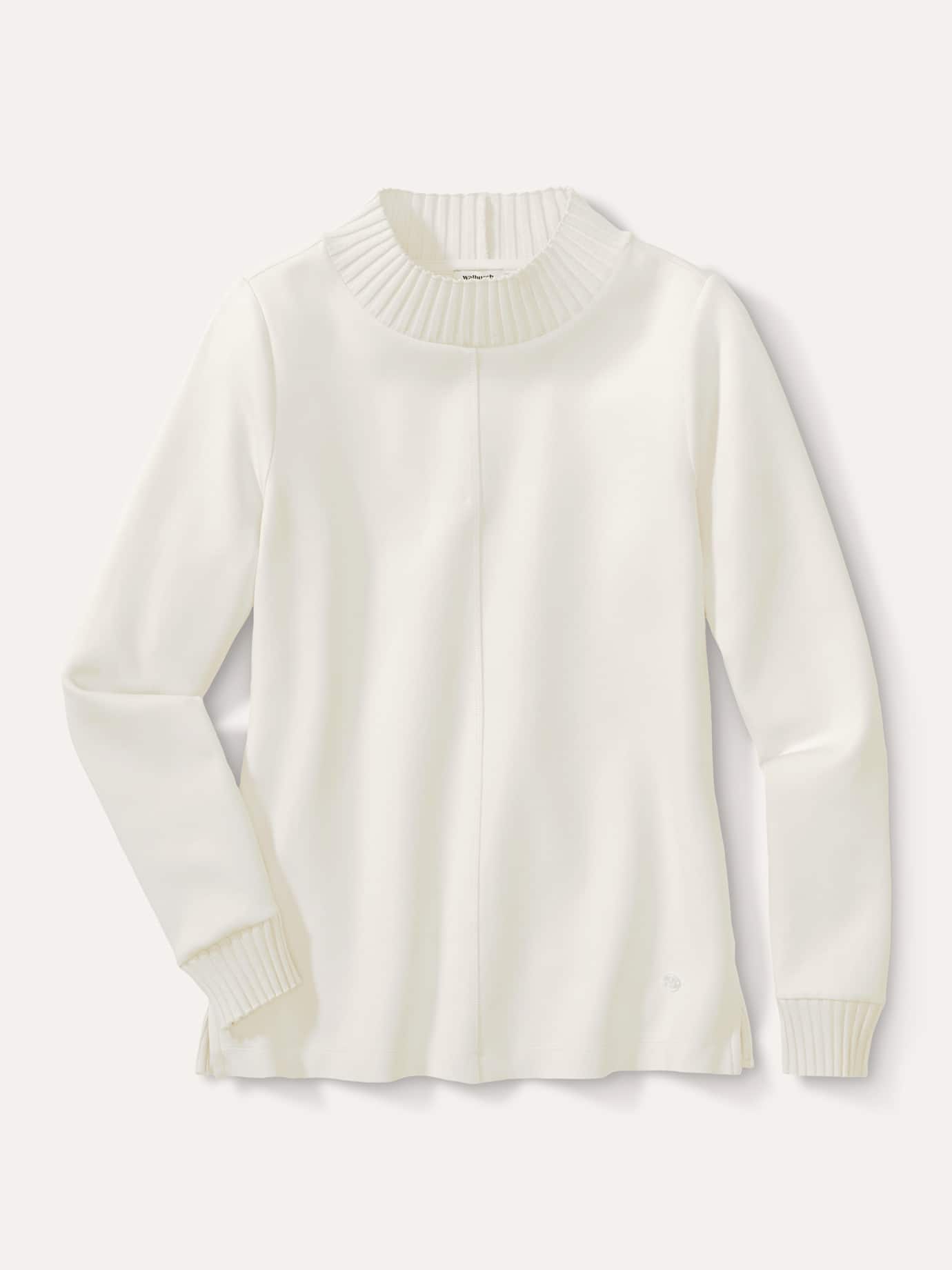 Walbusch Sweatshirt mit Strick Weiß 38 3