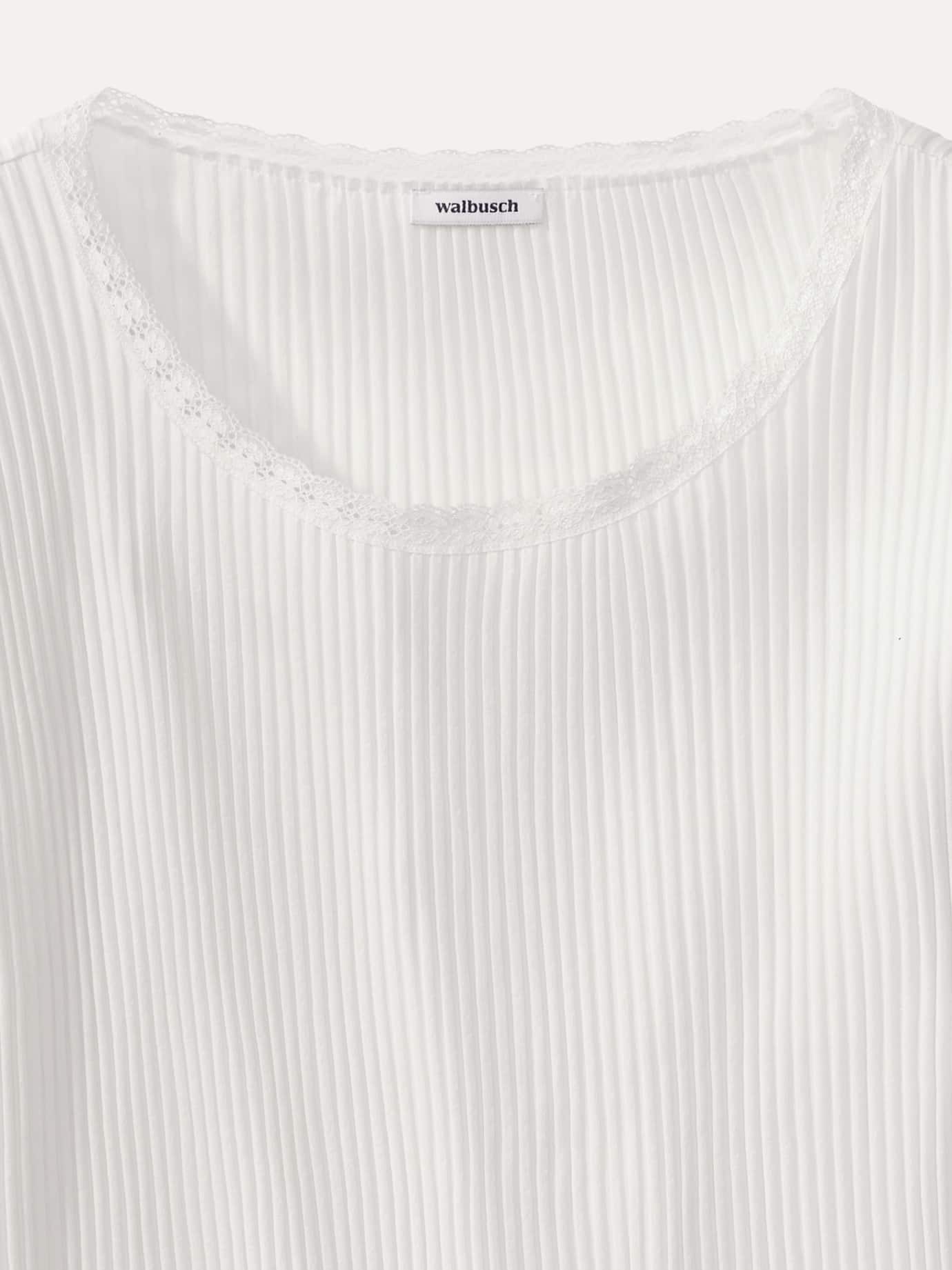 Walbusch Rippshirt Spitzendetail, noch offen: Größenlauf, Farbe Weiß, 48, gut kombinierbar bequem elastisch Damen 4