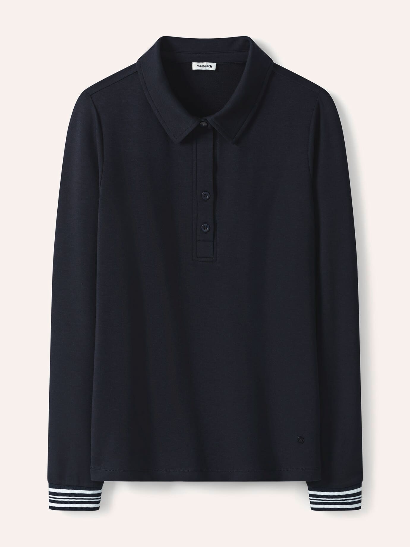 Walbusch Poloshirt Kontrastdetail, normale Größen, Farbe Blau, 44, weicher Baumwoll-/Modalmix moderner Look Damen 3