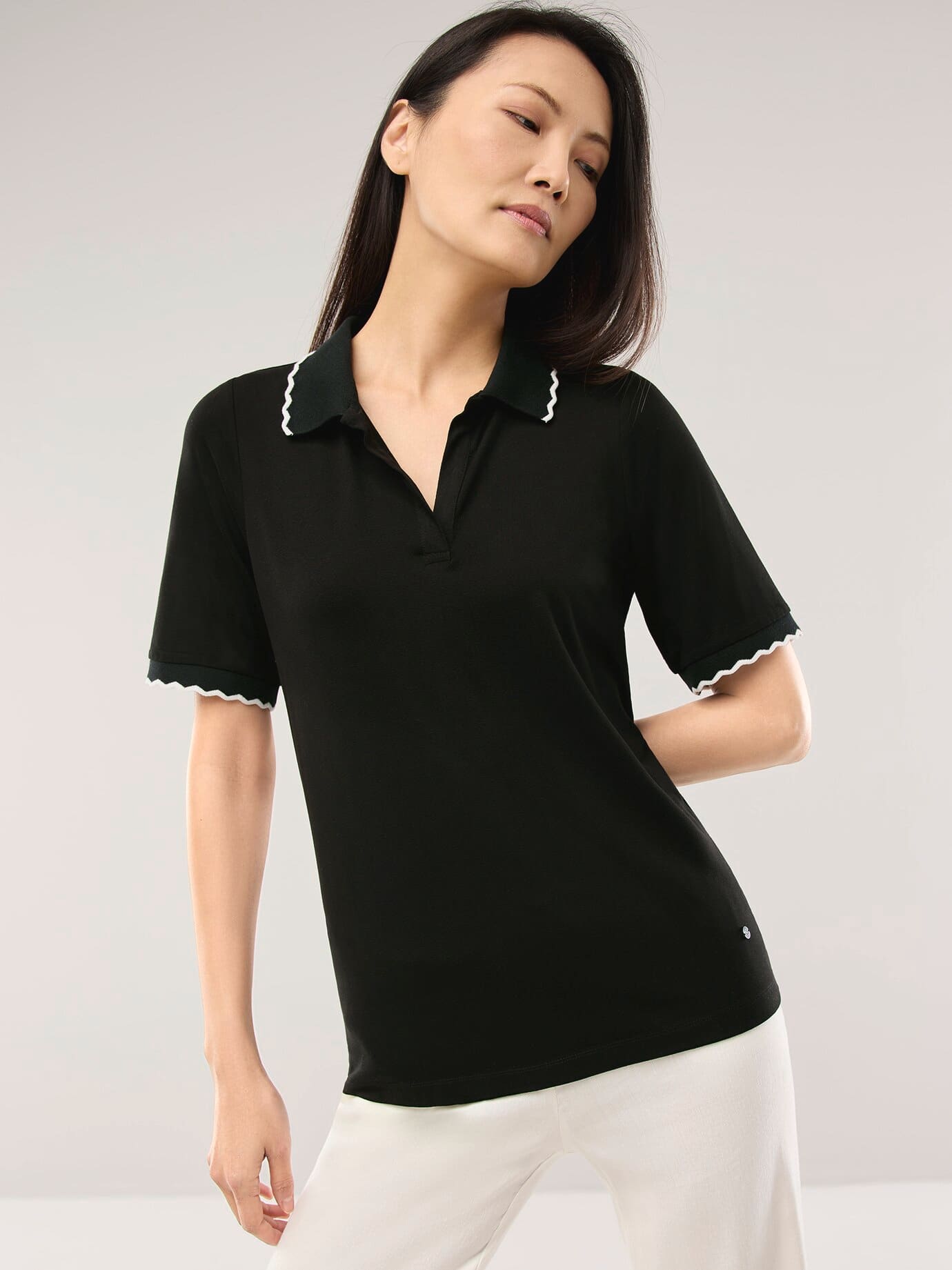 Walbusch Wellenkante Polo Shirt Black 48 2