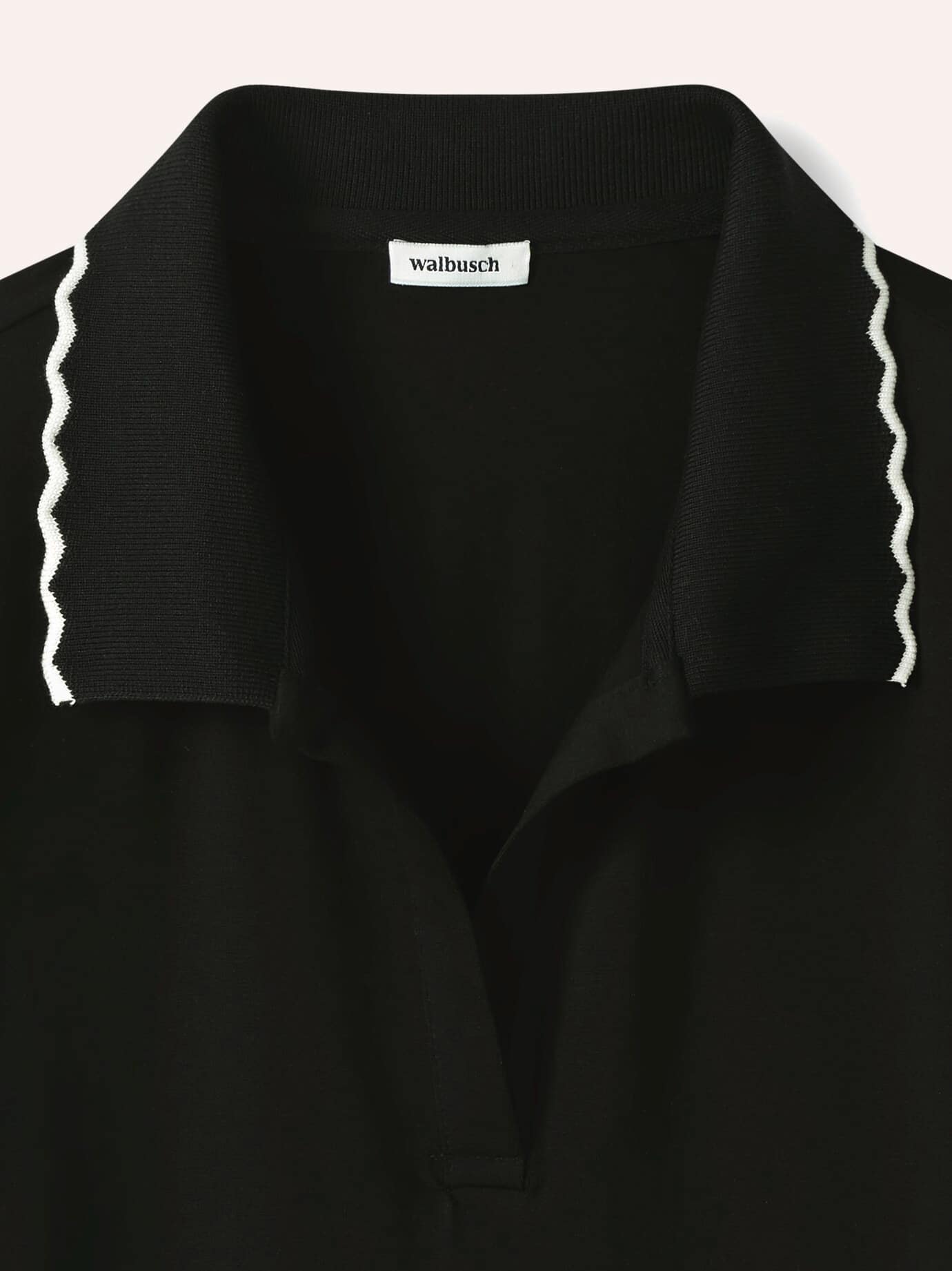 Walbusch Wellenkante Polo Shirt Black 48 4