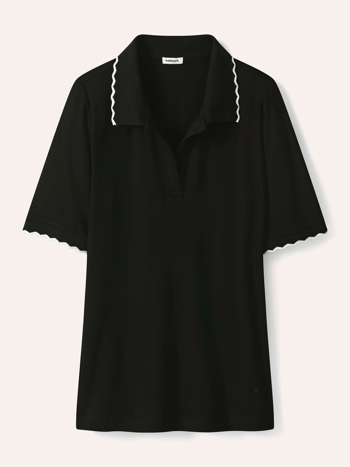Walbusch Wellenkante Polo Shirt Black 48 3