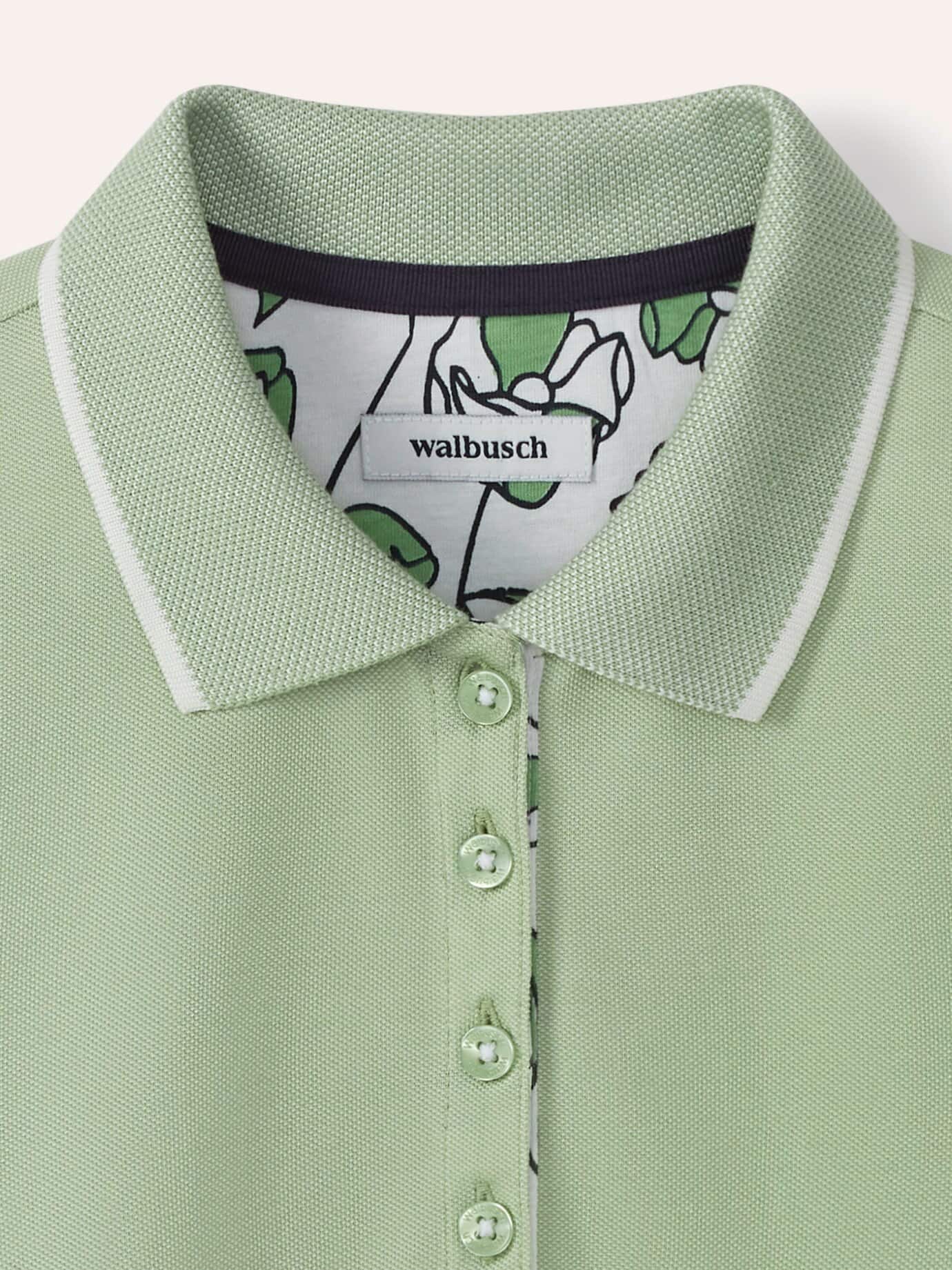 Walbusch Extraglatt Polo Grün Baumwollmix 4