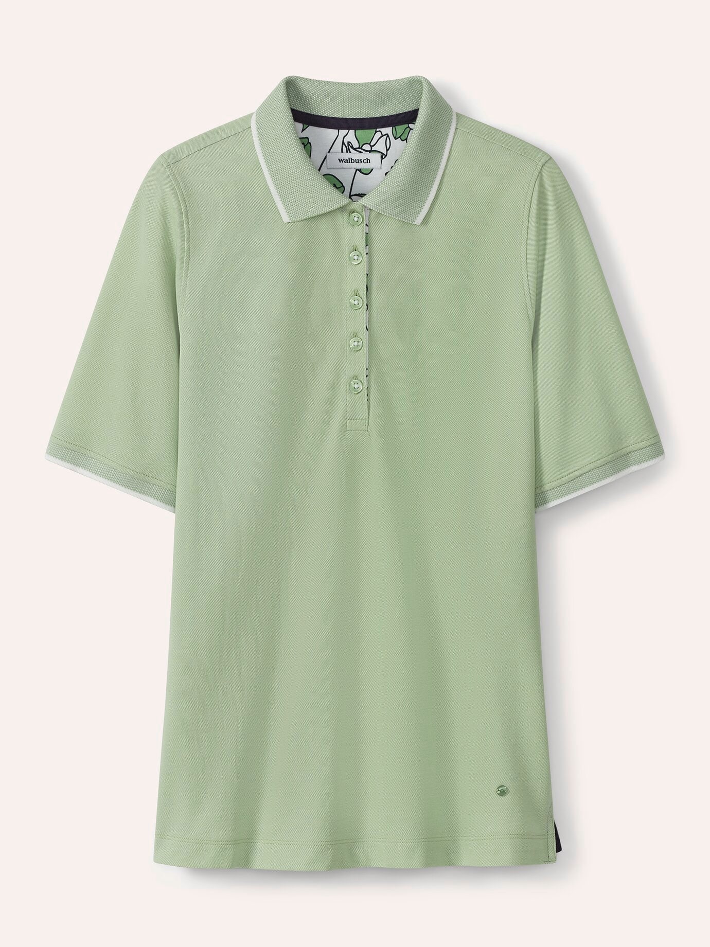 Walbusch Extraglatt Polo Grün Baumwollmix 3