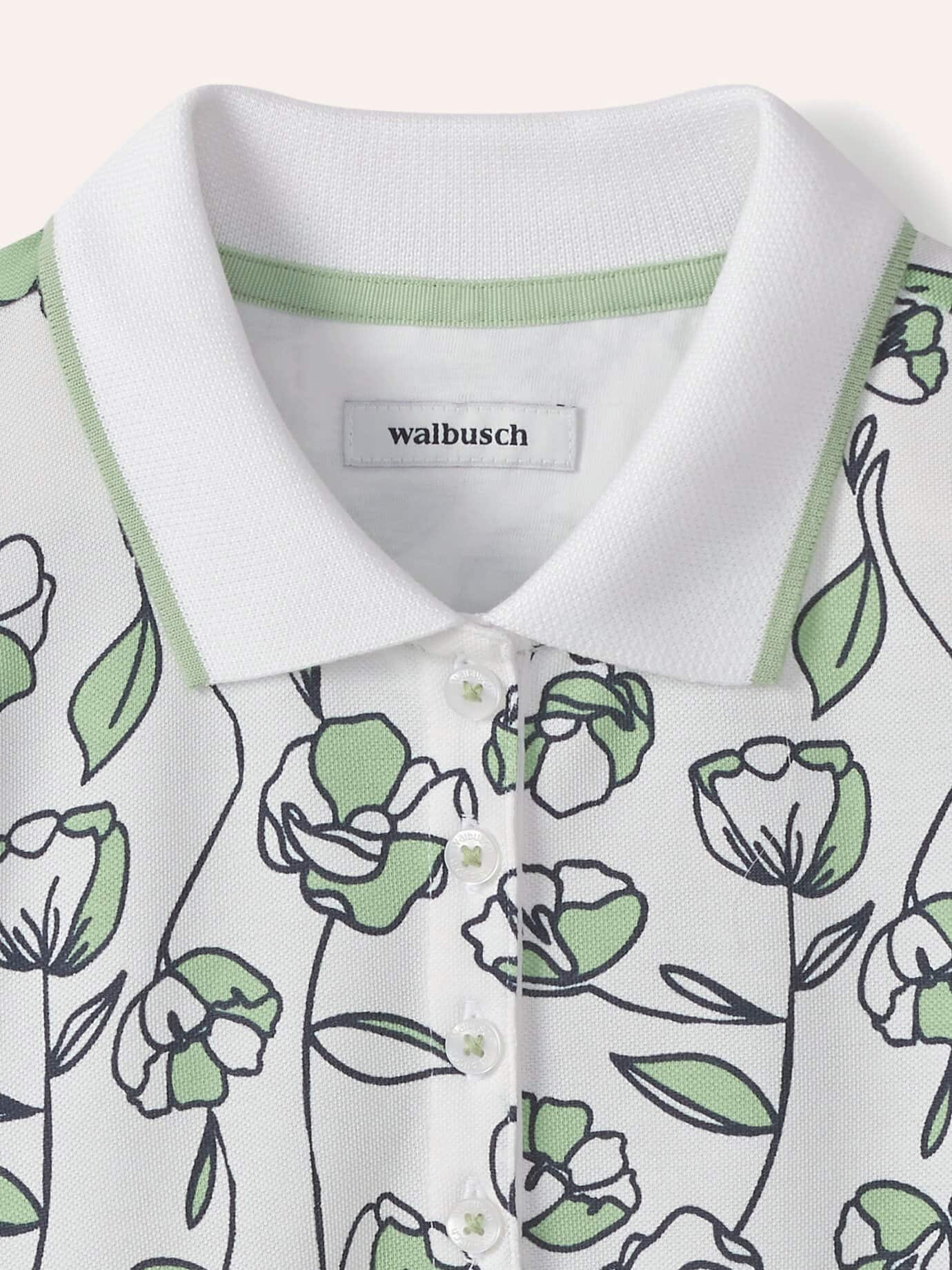 Walbusch Extraglatt Polo Green Cotton Blend Size 44 8