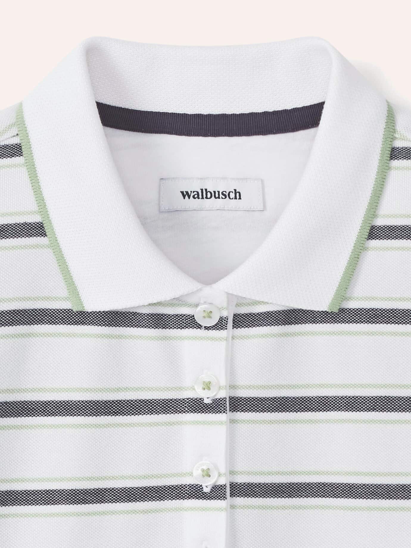 Walbusch Extraglatt Polo Grün Baumwollmix 8