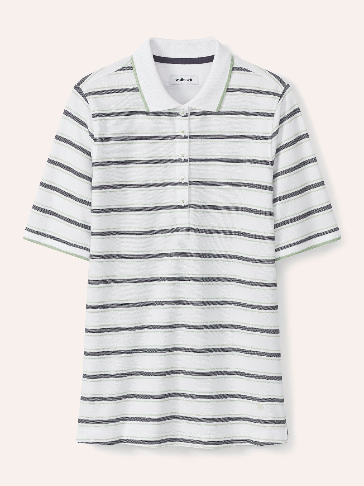 Walbusch Extraglatt Polo Grün Baumwollmix 7