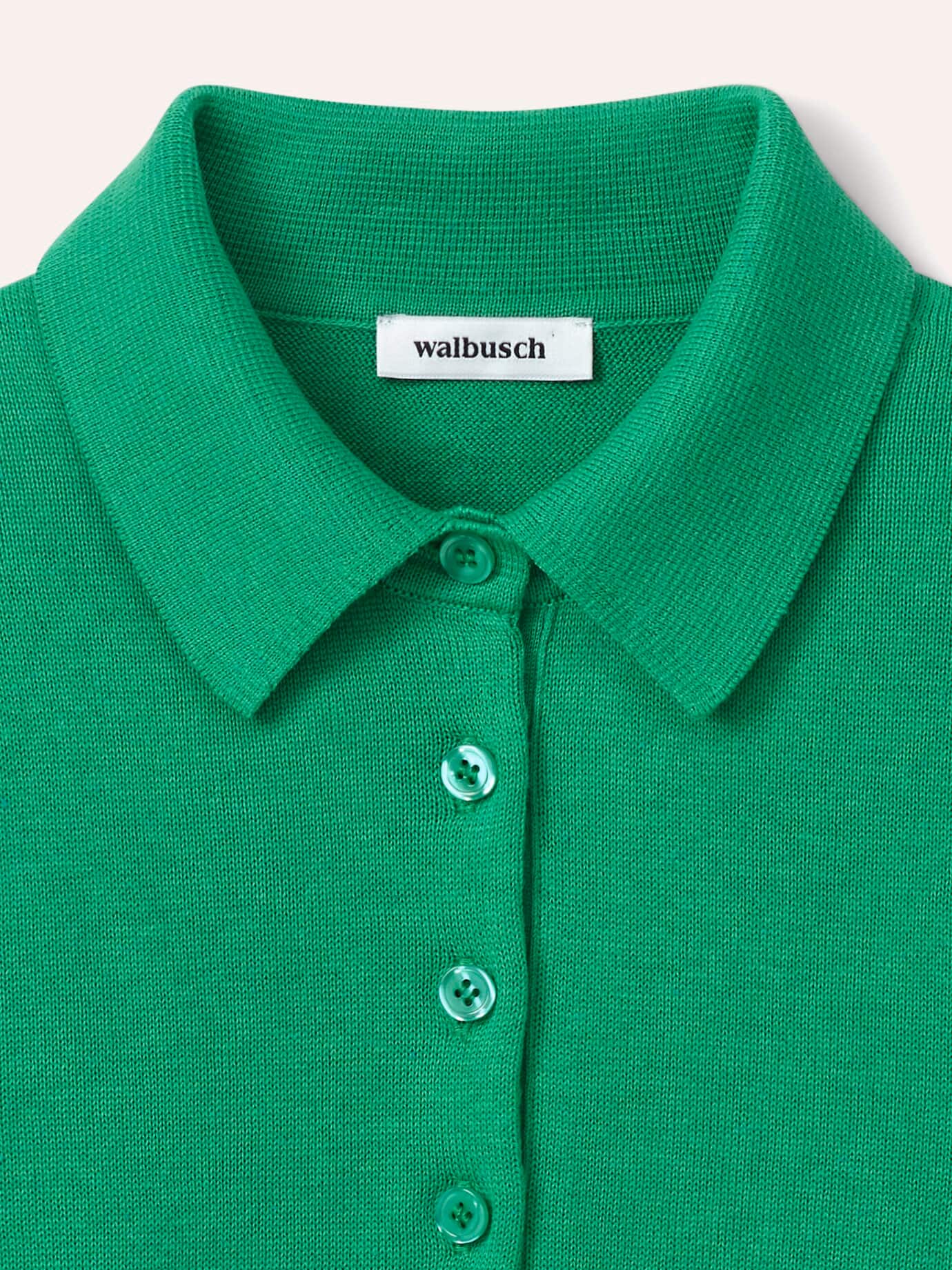 Walbusch Polo-Pullover mit Seide, normale Größen, Farbe Grün, 46, edle Baumwoll-Seiden-Mischung modern und doch zeitlos Damen 4