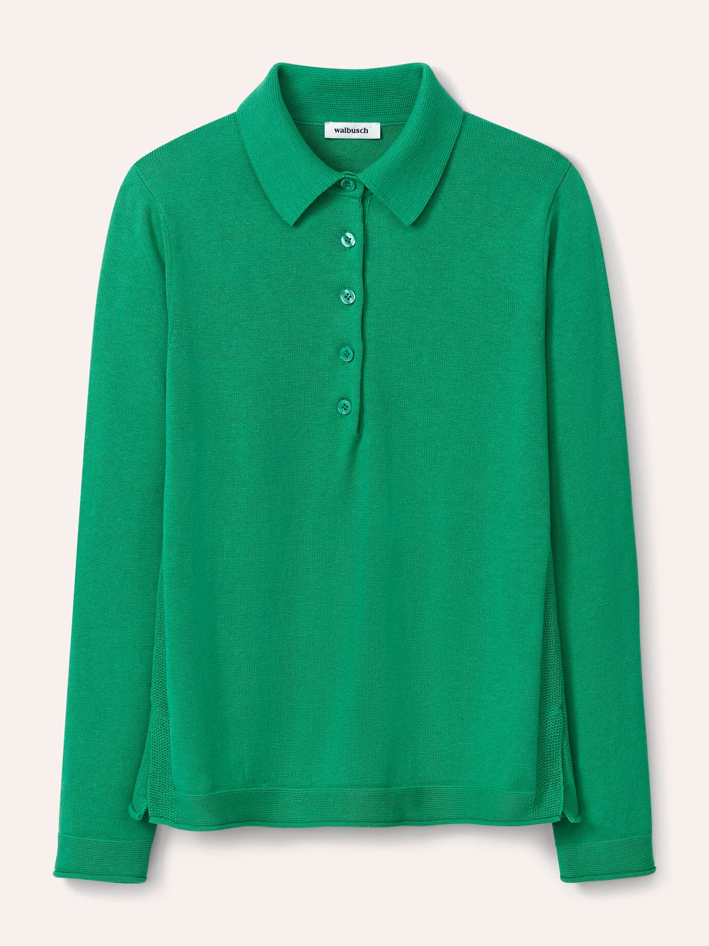 Walbusch Polo-Pullover mit Seide, normale Größen, Farbe Grün, 46, edle Baumwoll-Seiden-Mischung modern und doch zeitlos Damen 3