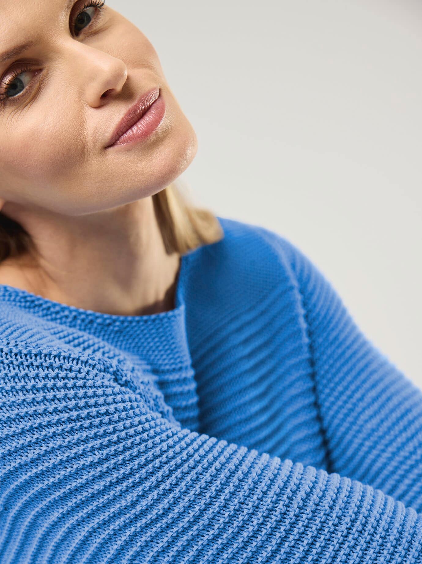 Walbusch Pullover aus Bändchengarn Blau Größe 48 2