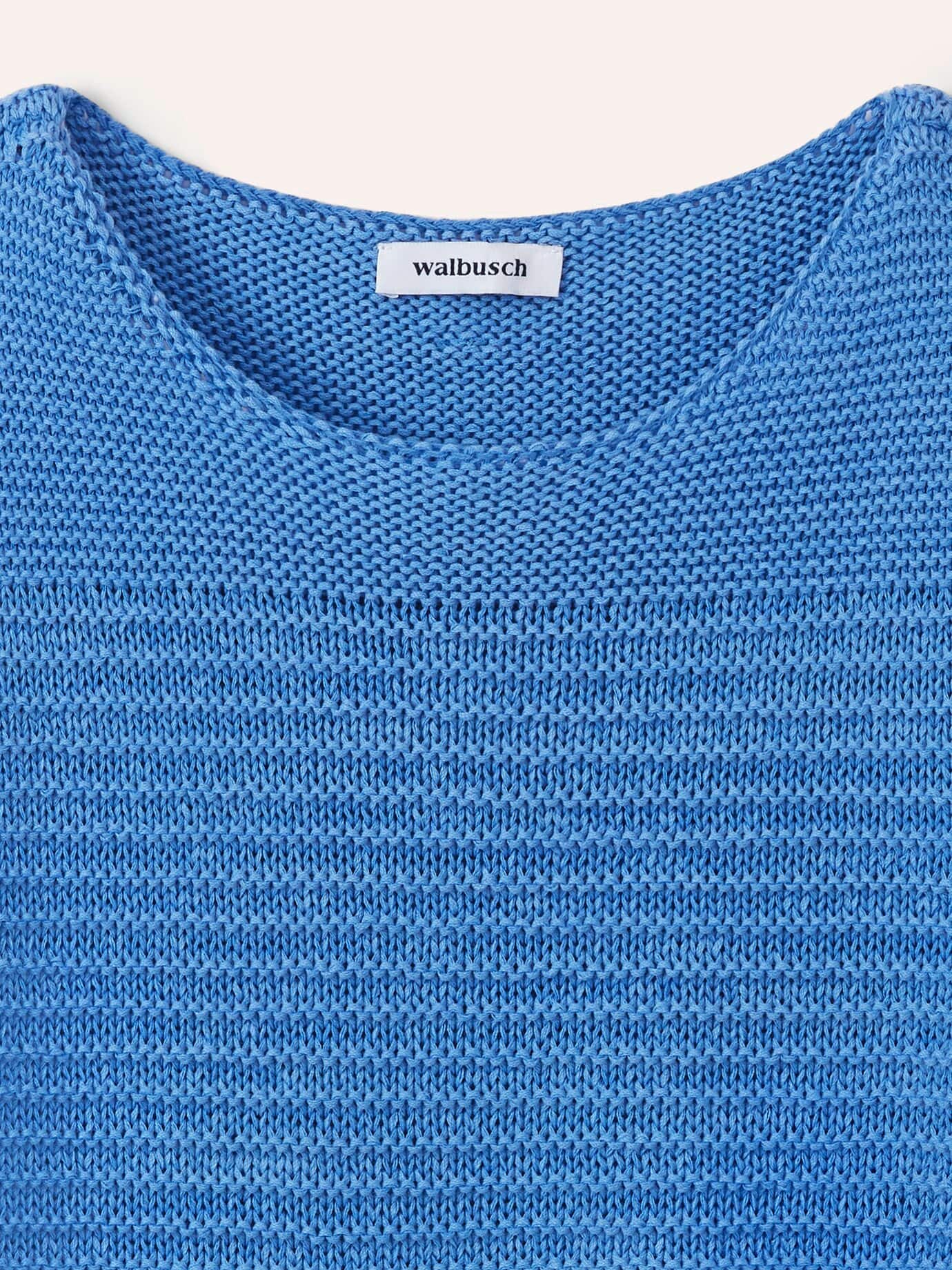 Walbusch Pullover aus Bändchengarn Blau Größe 48 4