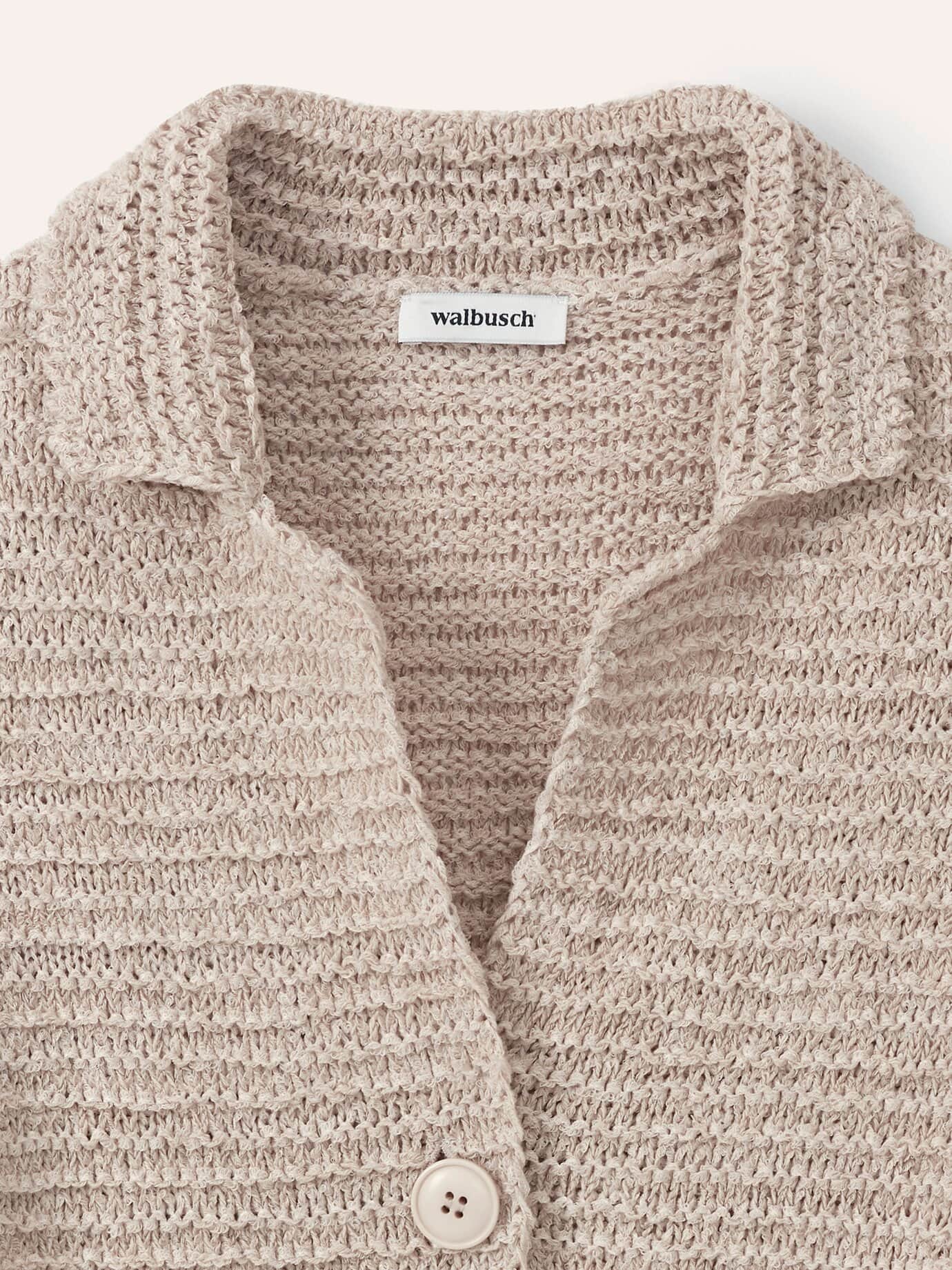 Walbusch Strickjacke mit Leinen, normale Größen, Farbe Beige, 52, edles Leinenmix-Bändchengarn leicht & atmungsaktiv Damen 4