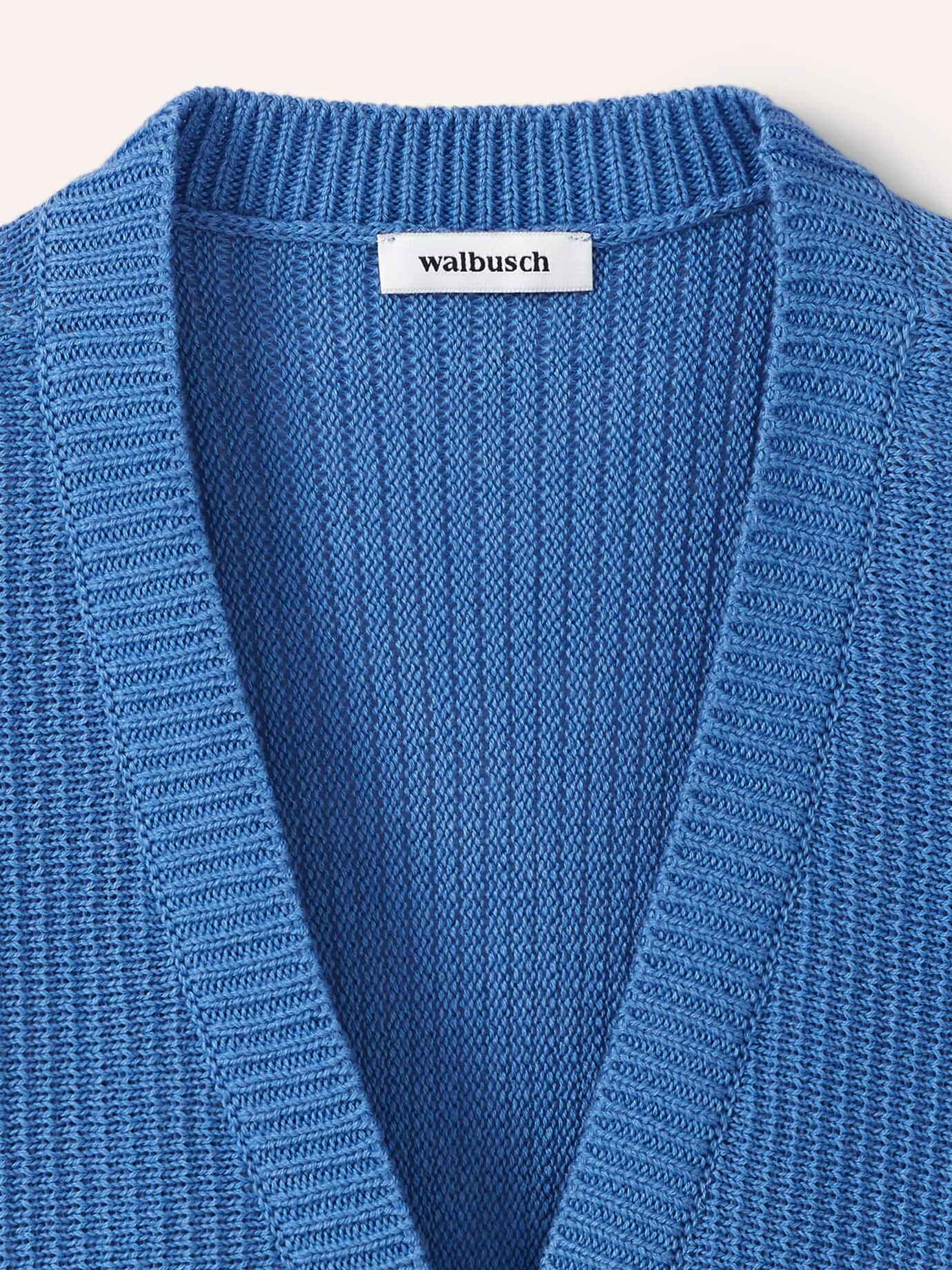 Walbusch Strickweste Strukturmuster Blau Grösse 52 4