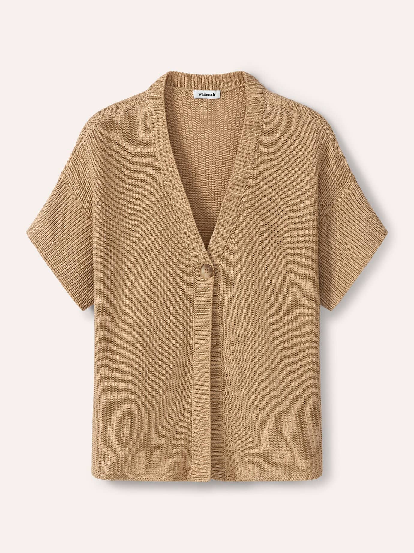 Walbusch Strickweste Strukturmuster, normale Größen, Farbe Beige, 52, modern-lässiger Schnitt komfortabler Baumwollmix Damen 3