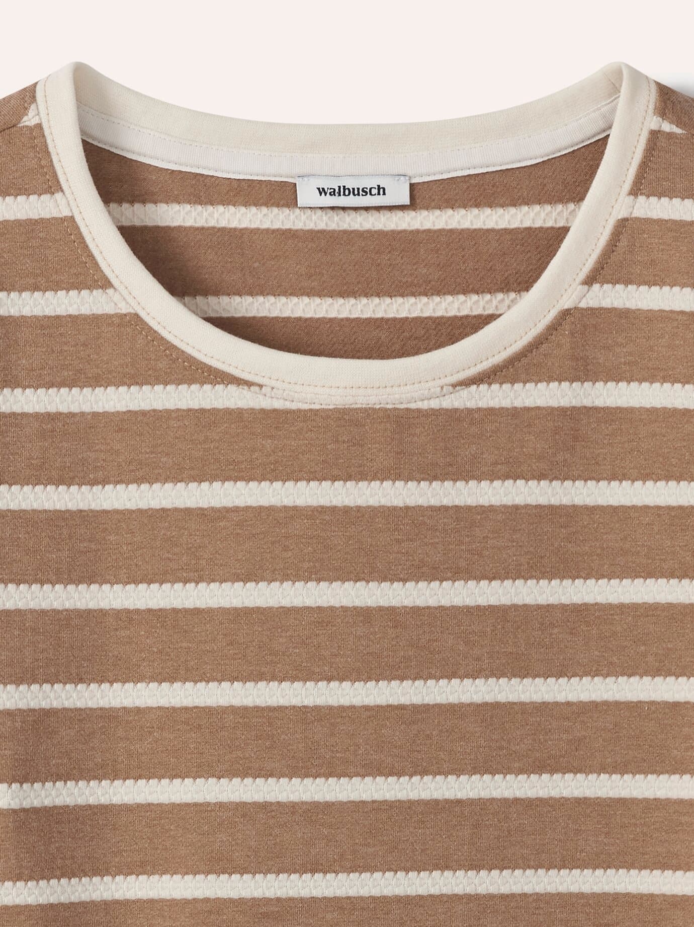 Walbusch Baumwollshirt Ringelstruktur, normale Größen, Farbe Beige, 48, bequem, da elastisch weicher Baumwollmix Damen 4